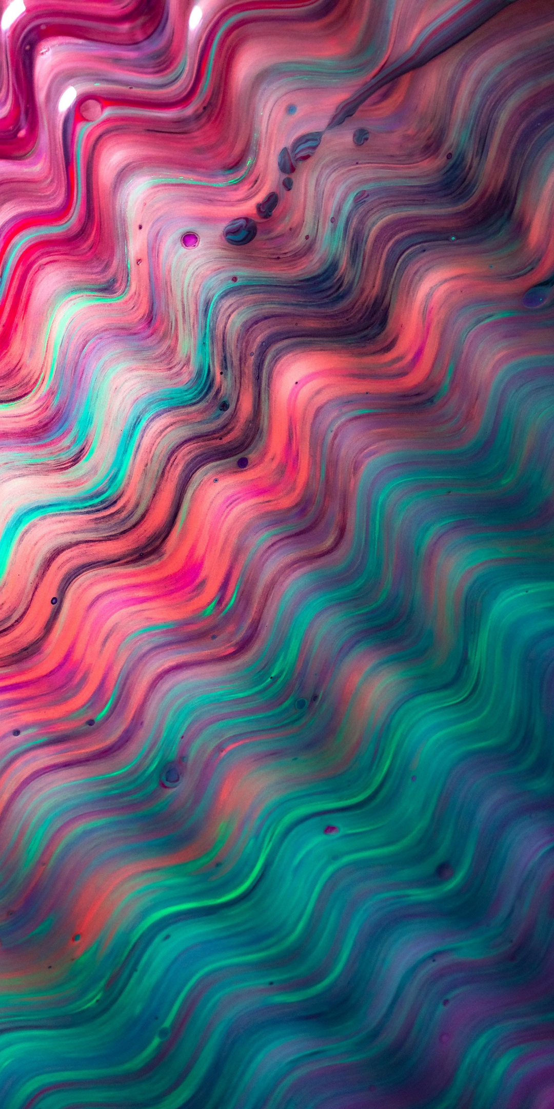 Ripple effect, colorful, abstract art, 1080x2160 wallpaper