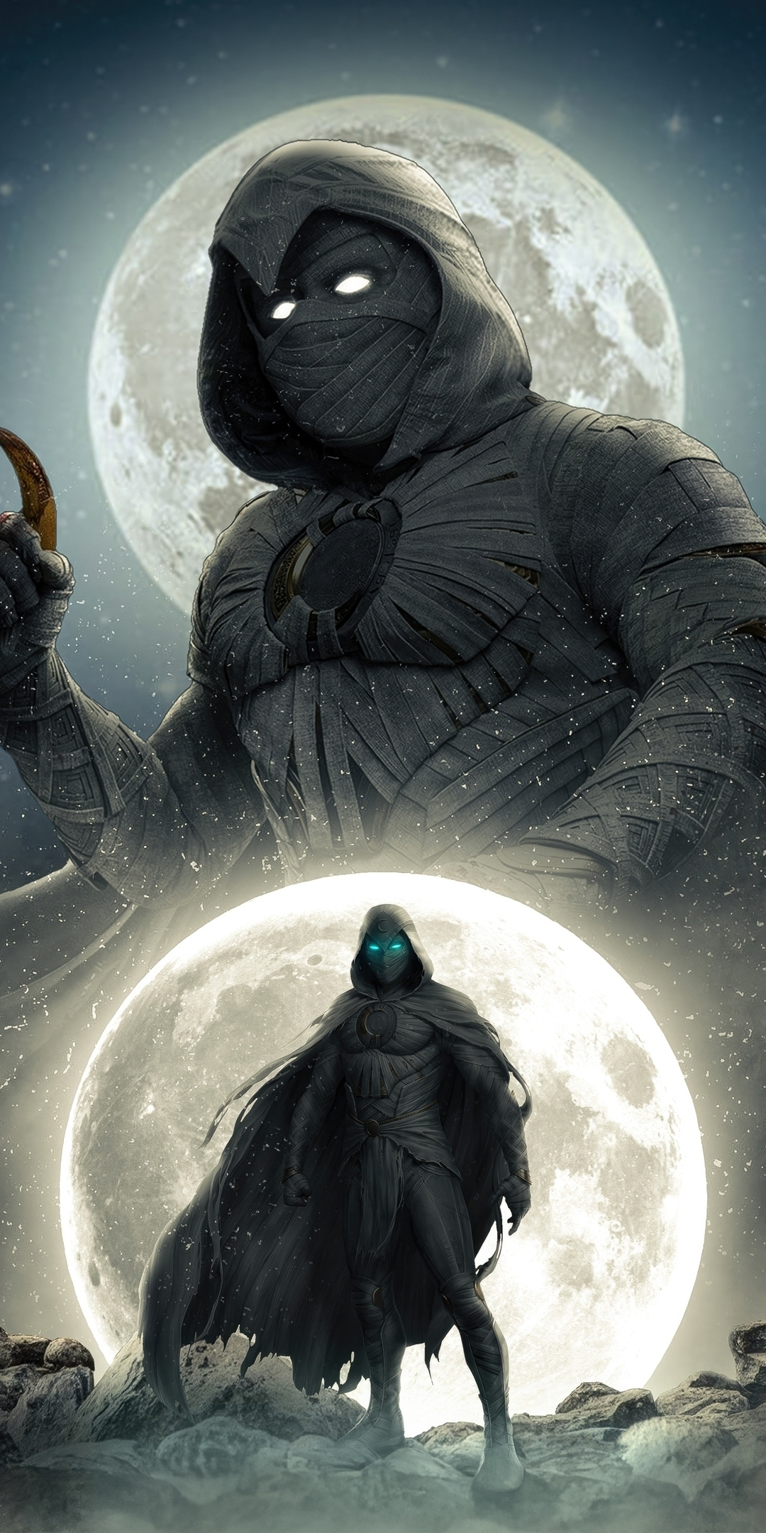 Fan art, Marvel's Moon Knight, superhero, 1080x2160 wallpaper