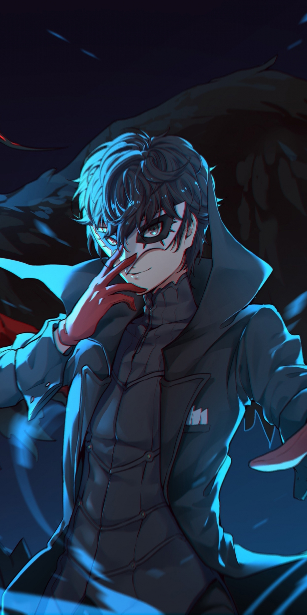 Akira Kurusu, anime, Persona 5, art, 1080x2160 wallpaper