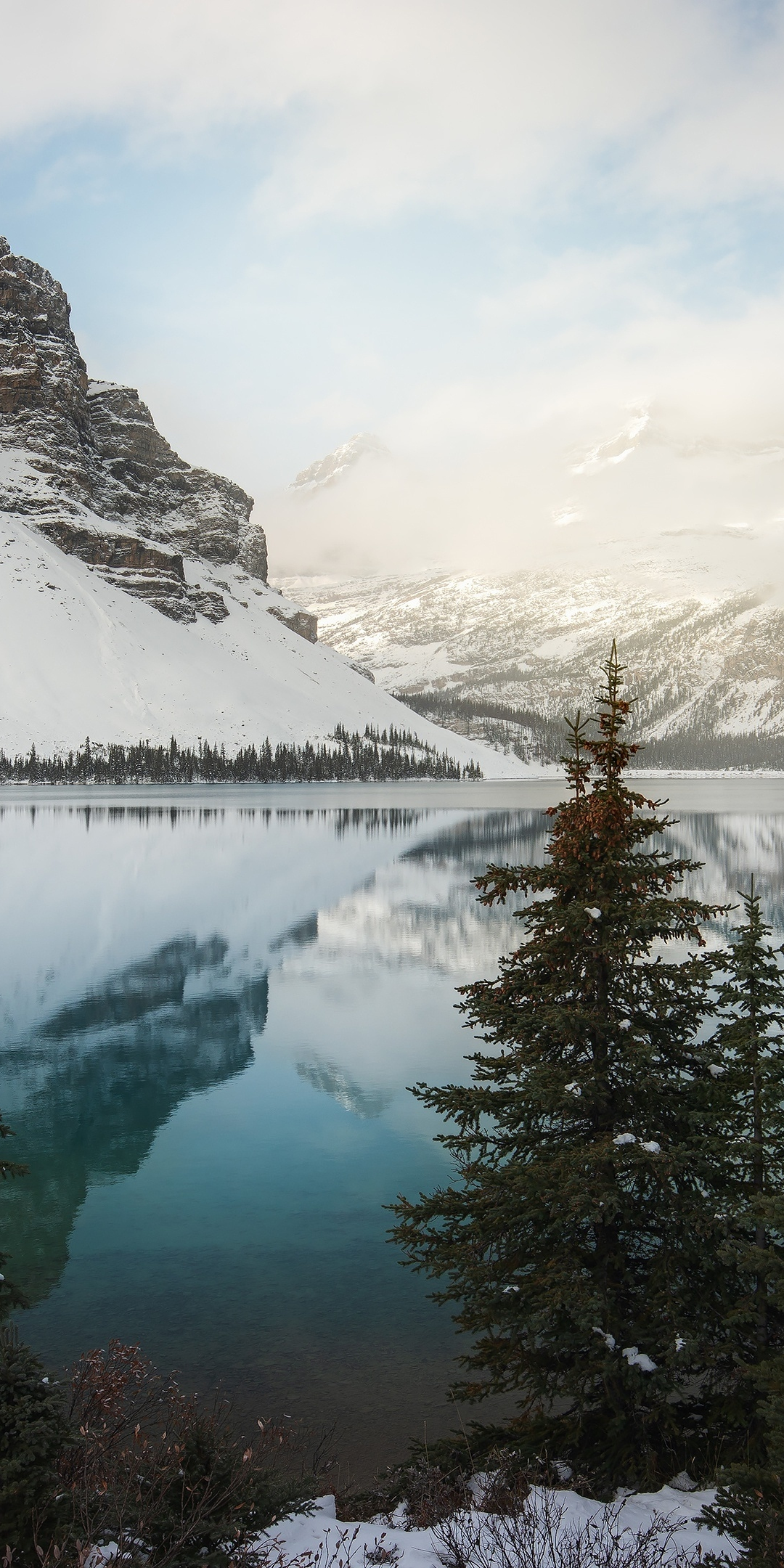 Mountains, nature, lake, Banff National Park, 1080x2160 wallpaper