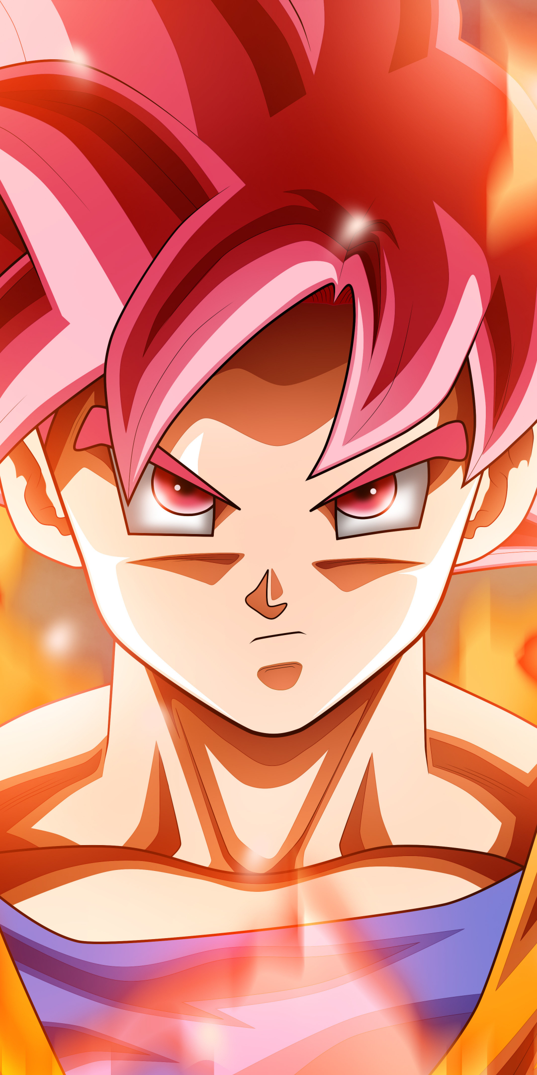 Goku, fire, dragon ball super, anime, 1080x2160 wallpaper