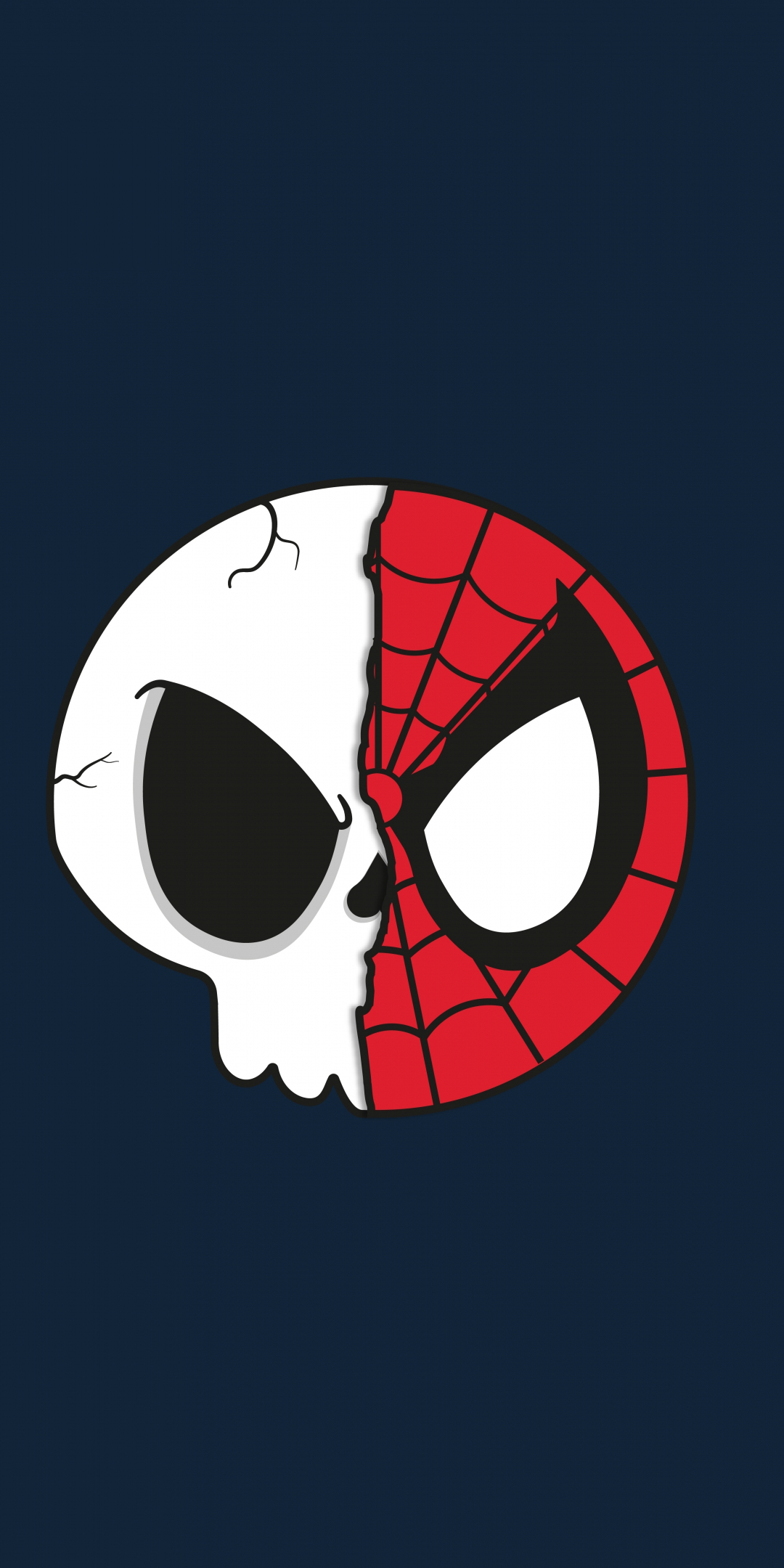 Spider-skull, spiderman, headshot, minimal, 1080x2160 wallpaper