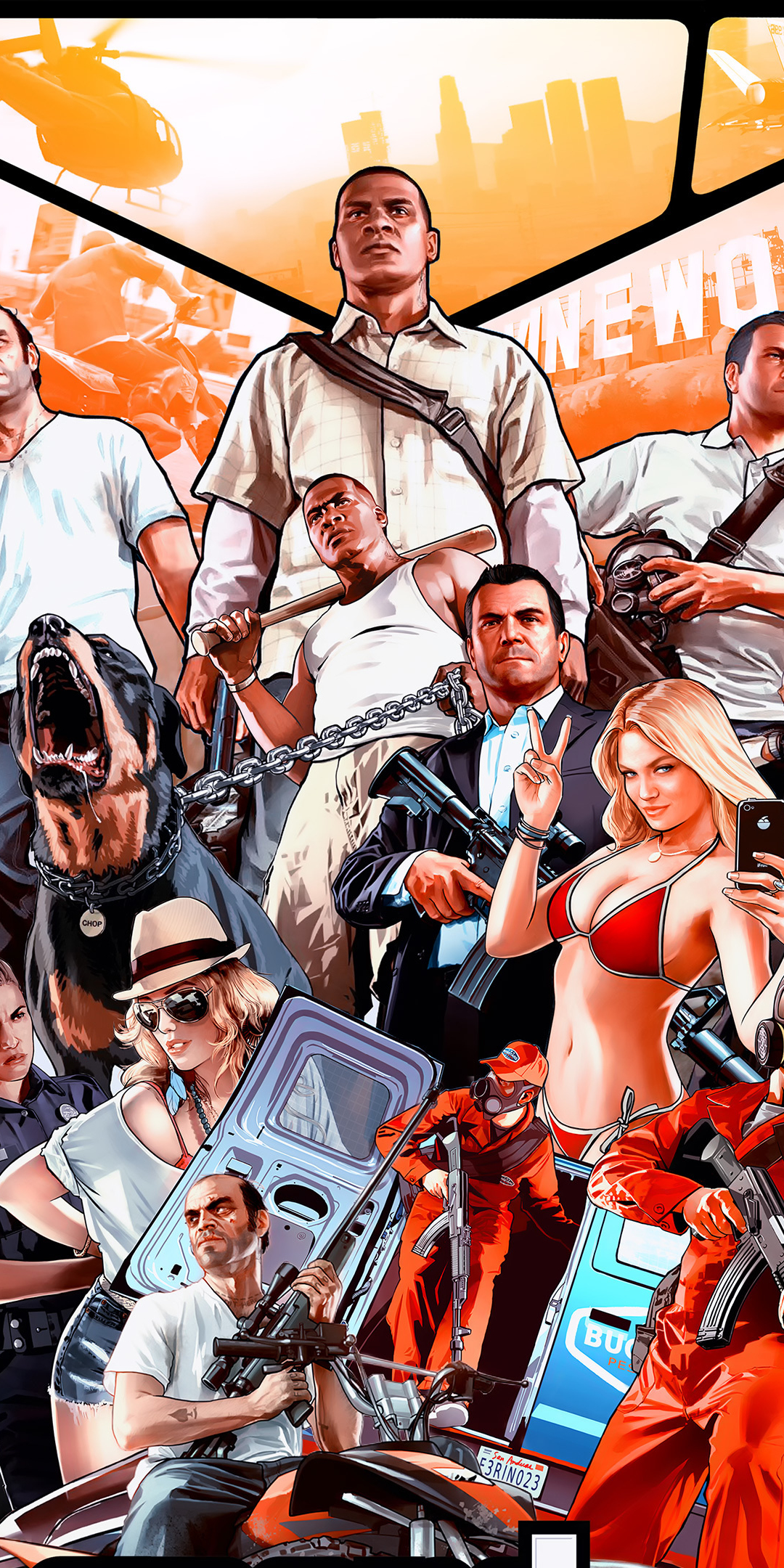 Grand Theft Auto V, poster, video game, 1080x2160 wallpaper