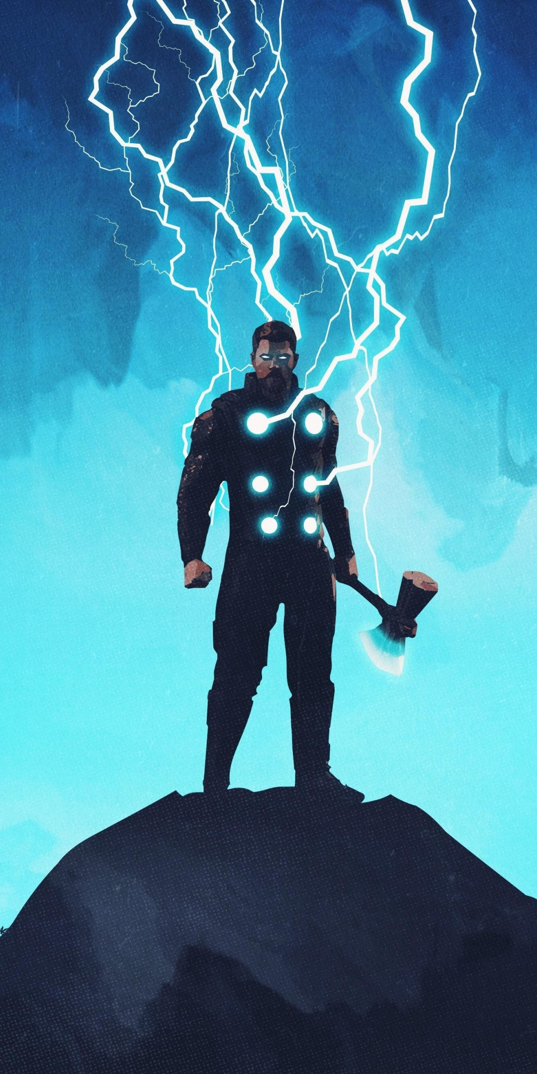 Thor, artwork, lightning god, 1080x2160 wallpaper