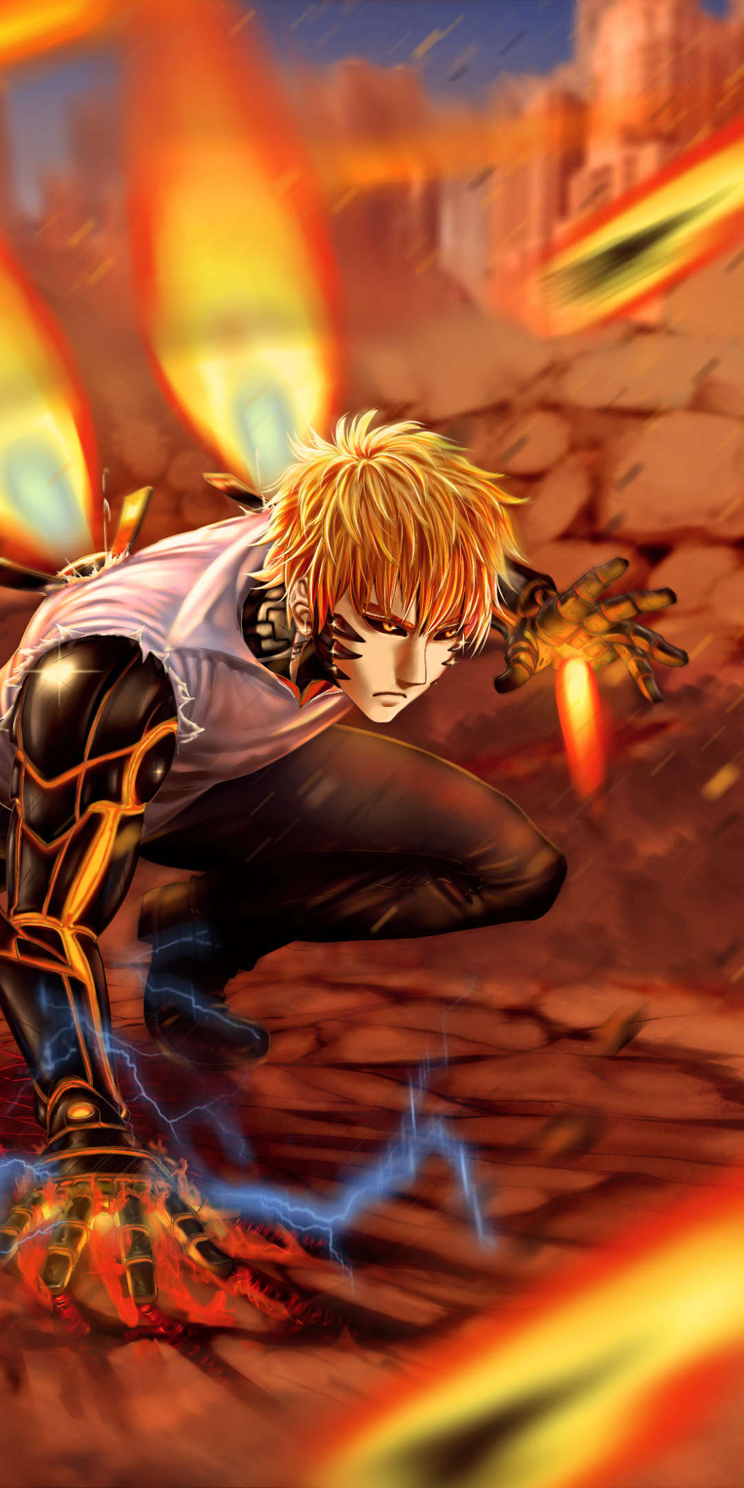 Download wallpaper 1080x2160 blonde, genos, one-punch man, honor 7x, honor  9 lite, honor view 10, 1080x2160 hd background, 21380