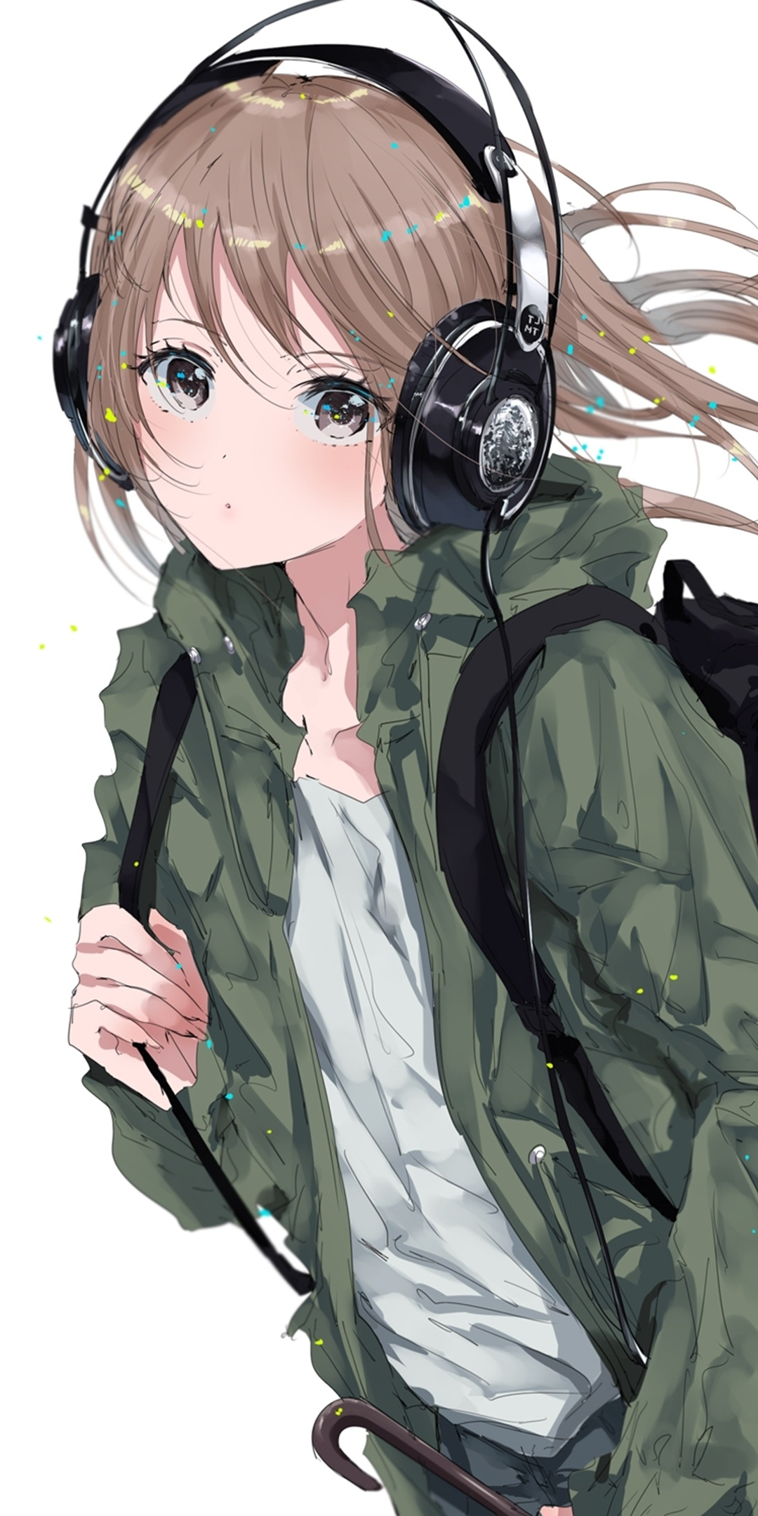 Download 1080x2160 Wallpaper Original Anime Girl Bag Headphone