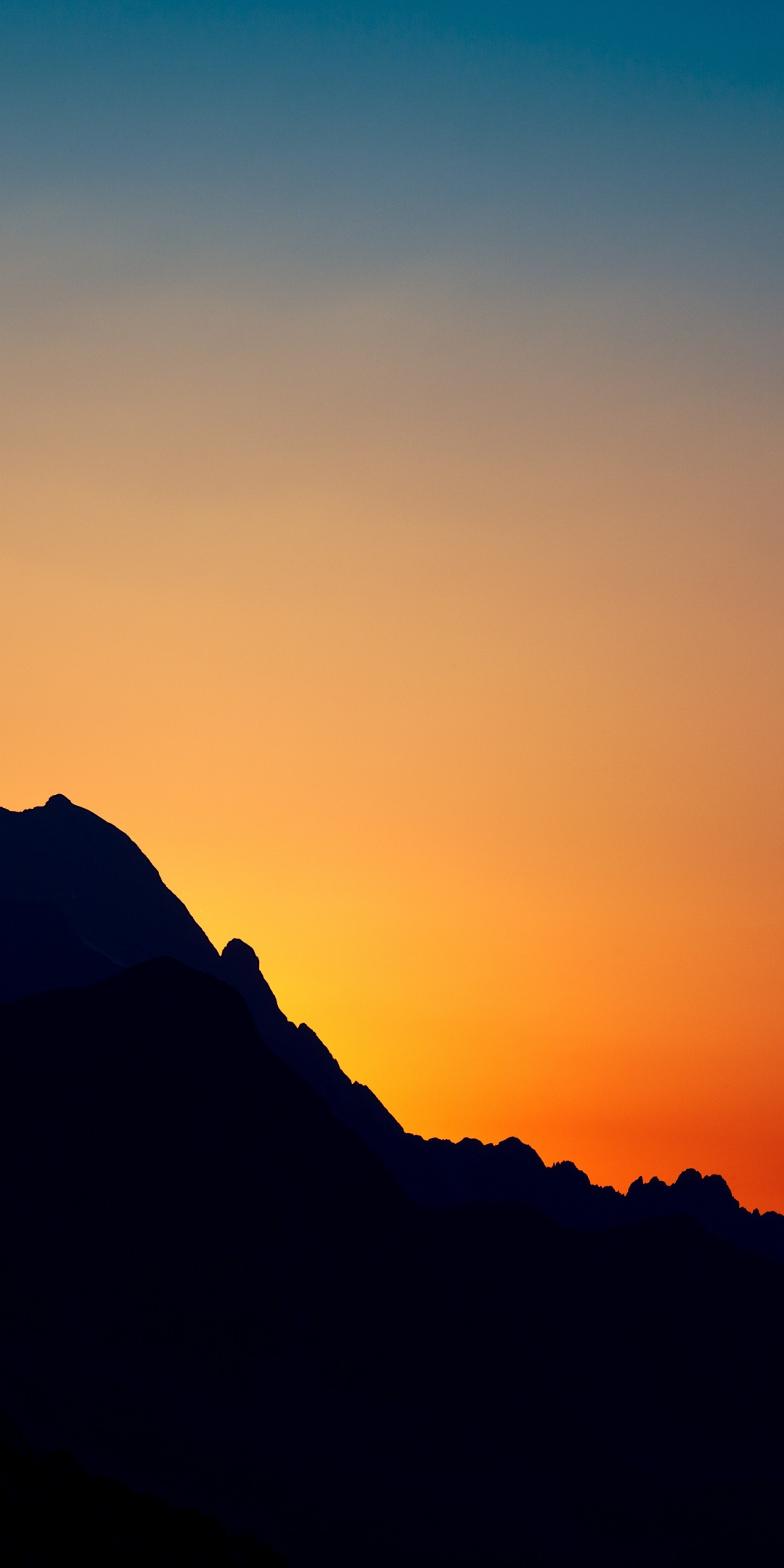 Hill, sunset, nature, silhouette, 1080x2160 wallpaper