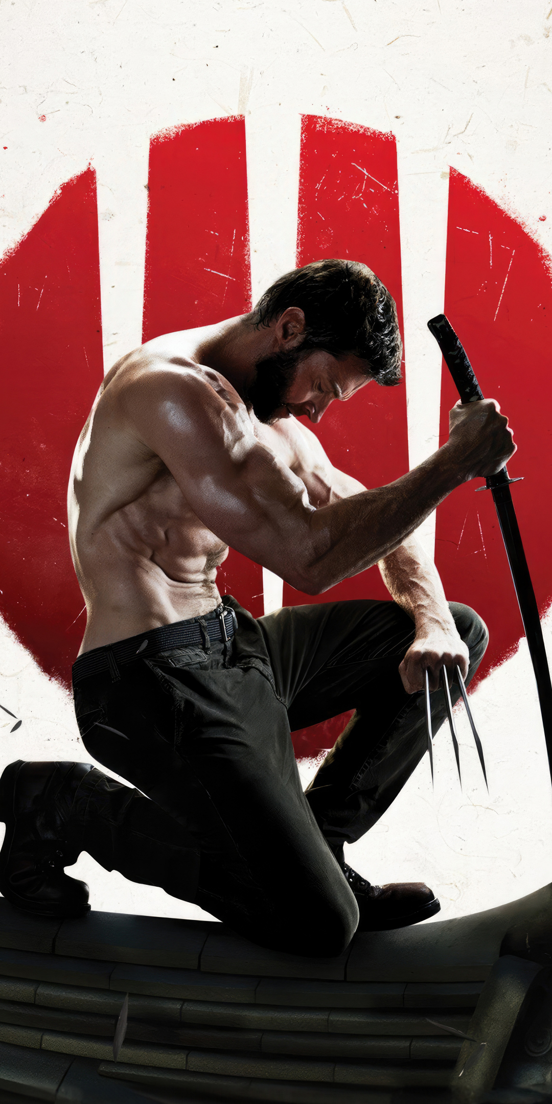 Wolverine and a samurai sword, art, 1080x2160 wallpaper