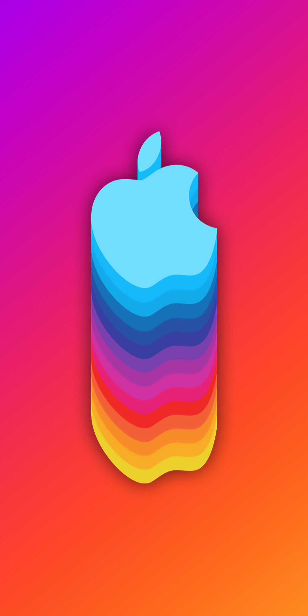 Apple's logo, material art, abstract, 1080x2160 wallpaper