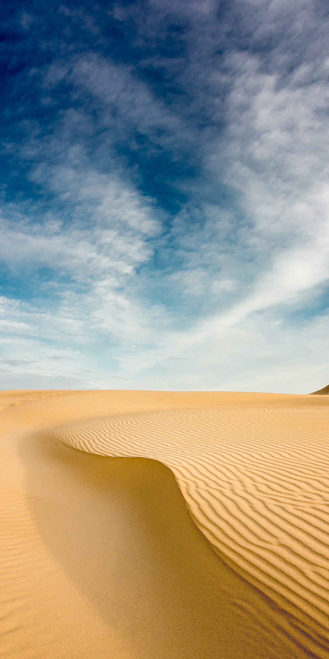 Desert sand, dunes, landscape, sunny day, 1080x2160 wallpaper