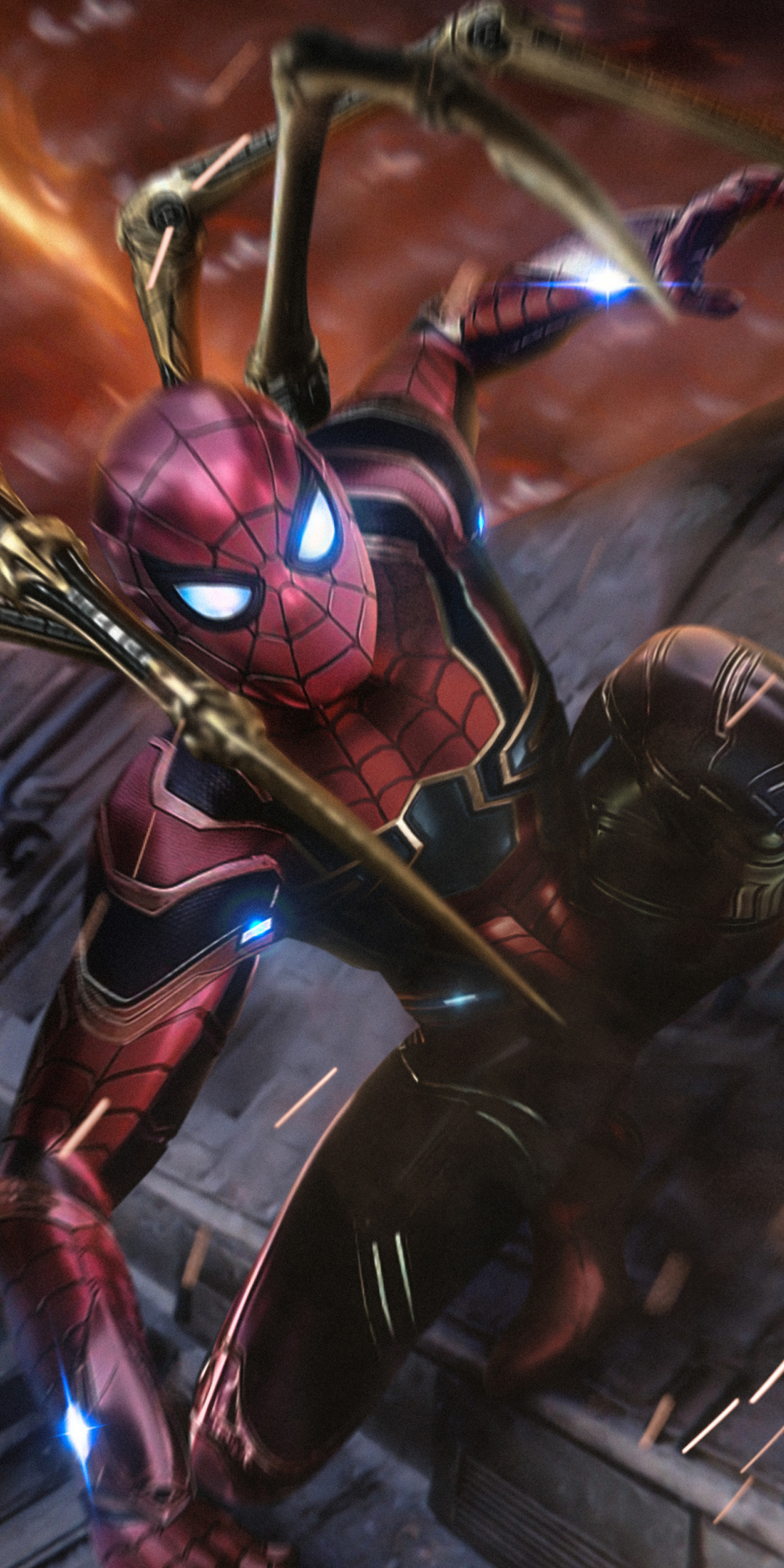 Iron-spider, spider-man, superhero, 2019, fan-art, 1080x2160 wallpaper