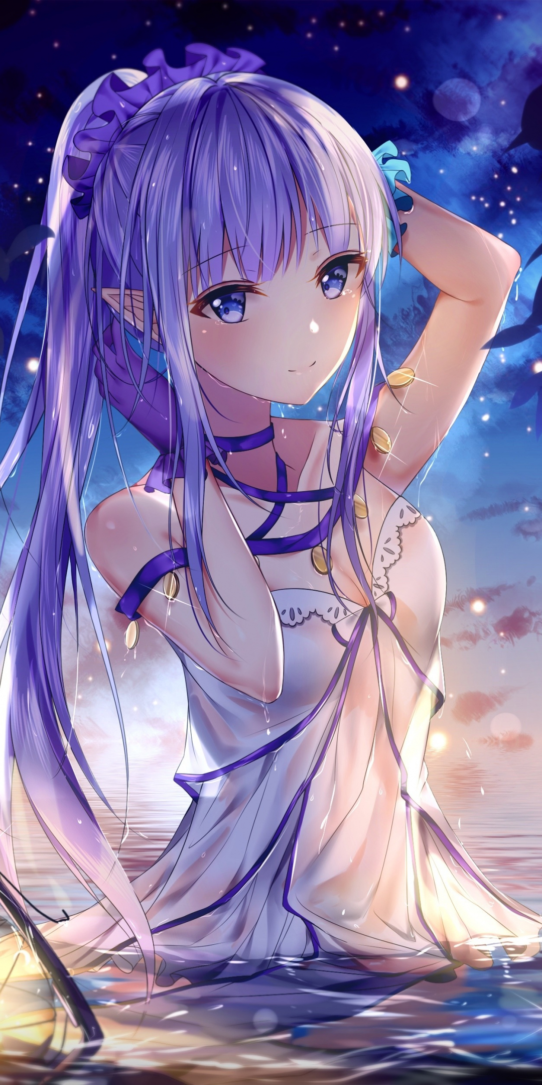 Fate/Stay Night, Fate series, anime girl, wet body, 1080x2160 wallpaper