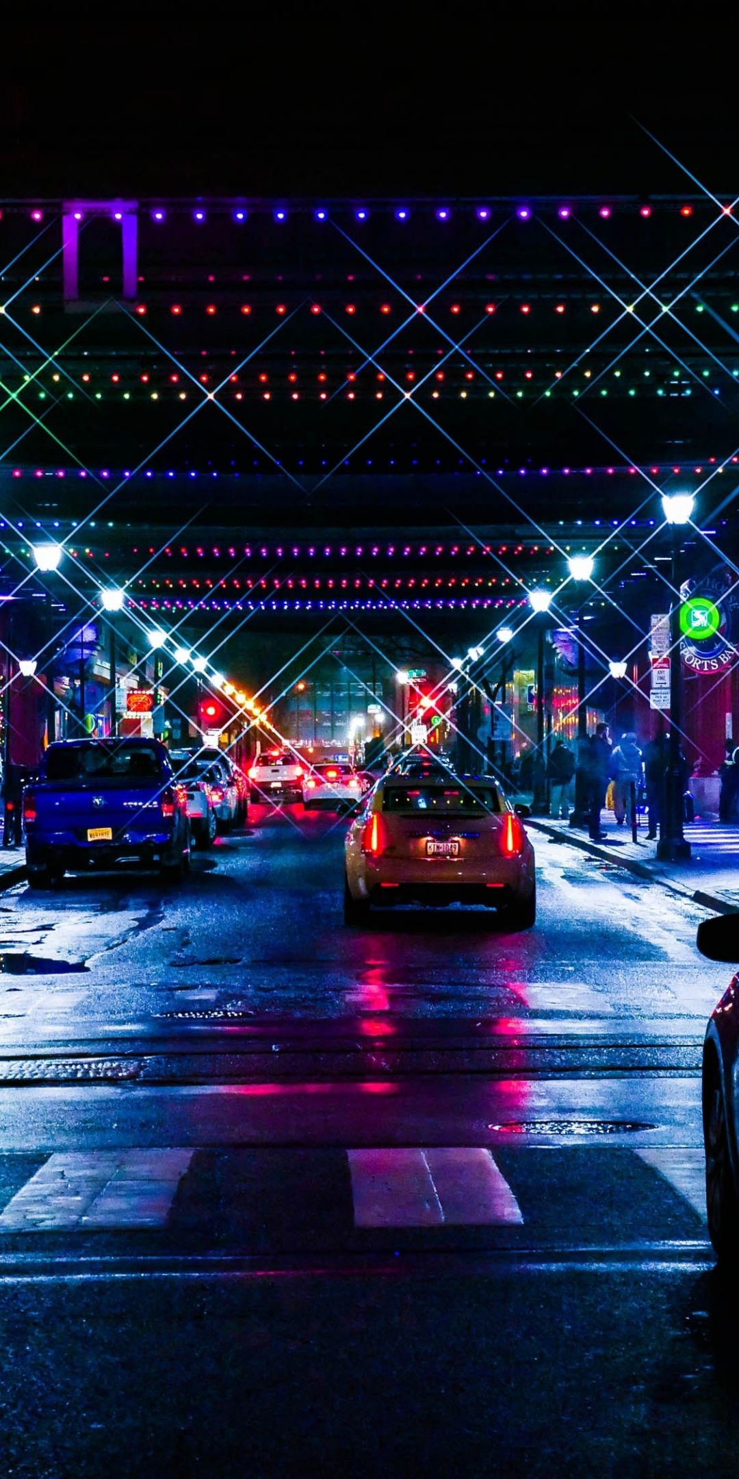 City, road, night, dark, lights, 1080x2160 wallpaper