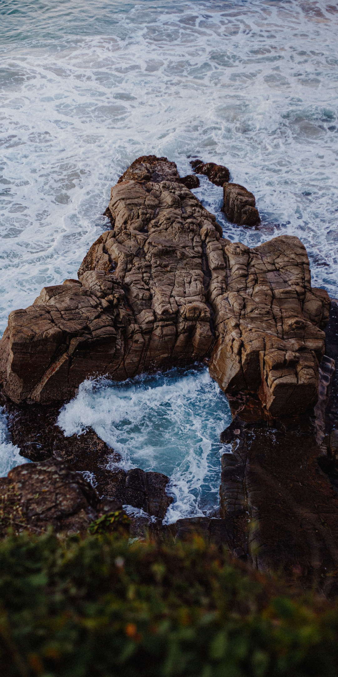 Aerial view, coast, rocks, 1080x2160 wallpaper