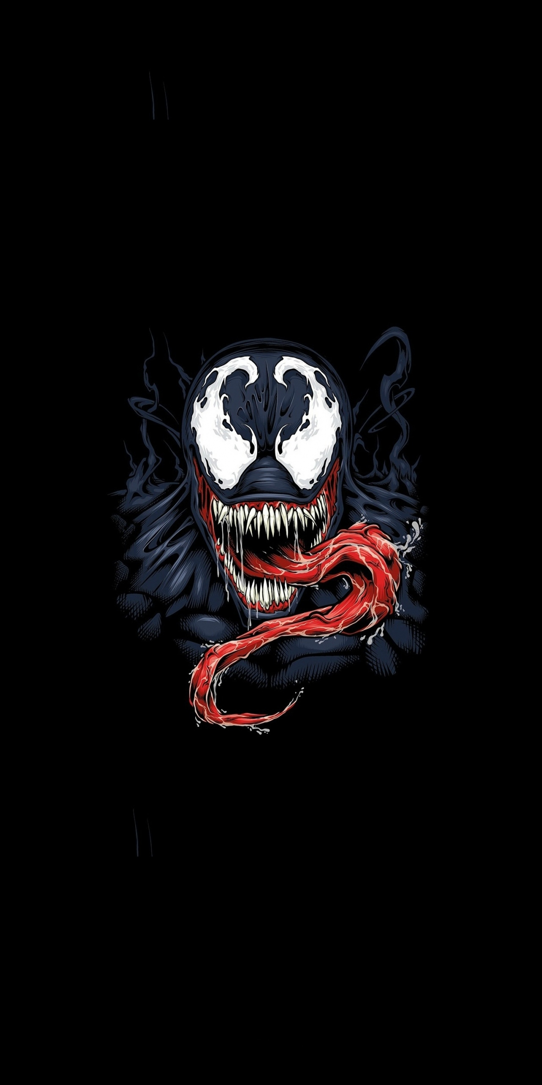 Minimal, venom, supervillain, artwork, 1080x2160 wallpaper