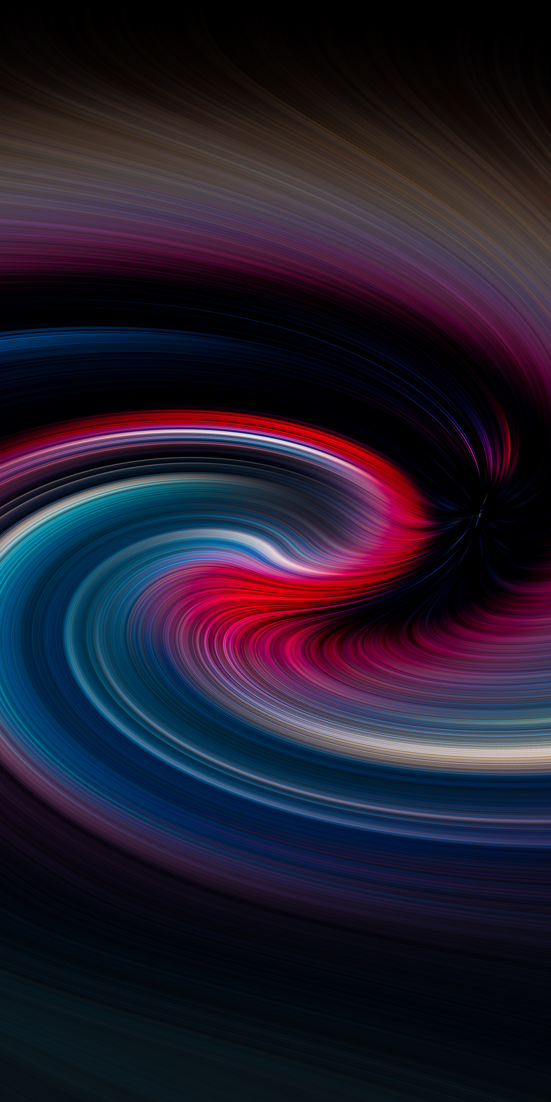 Abstract, spirals pattern, multi-colored lines, 1080x2160 wallpaper