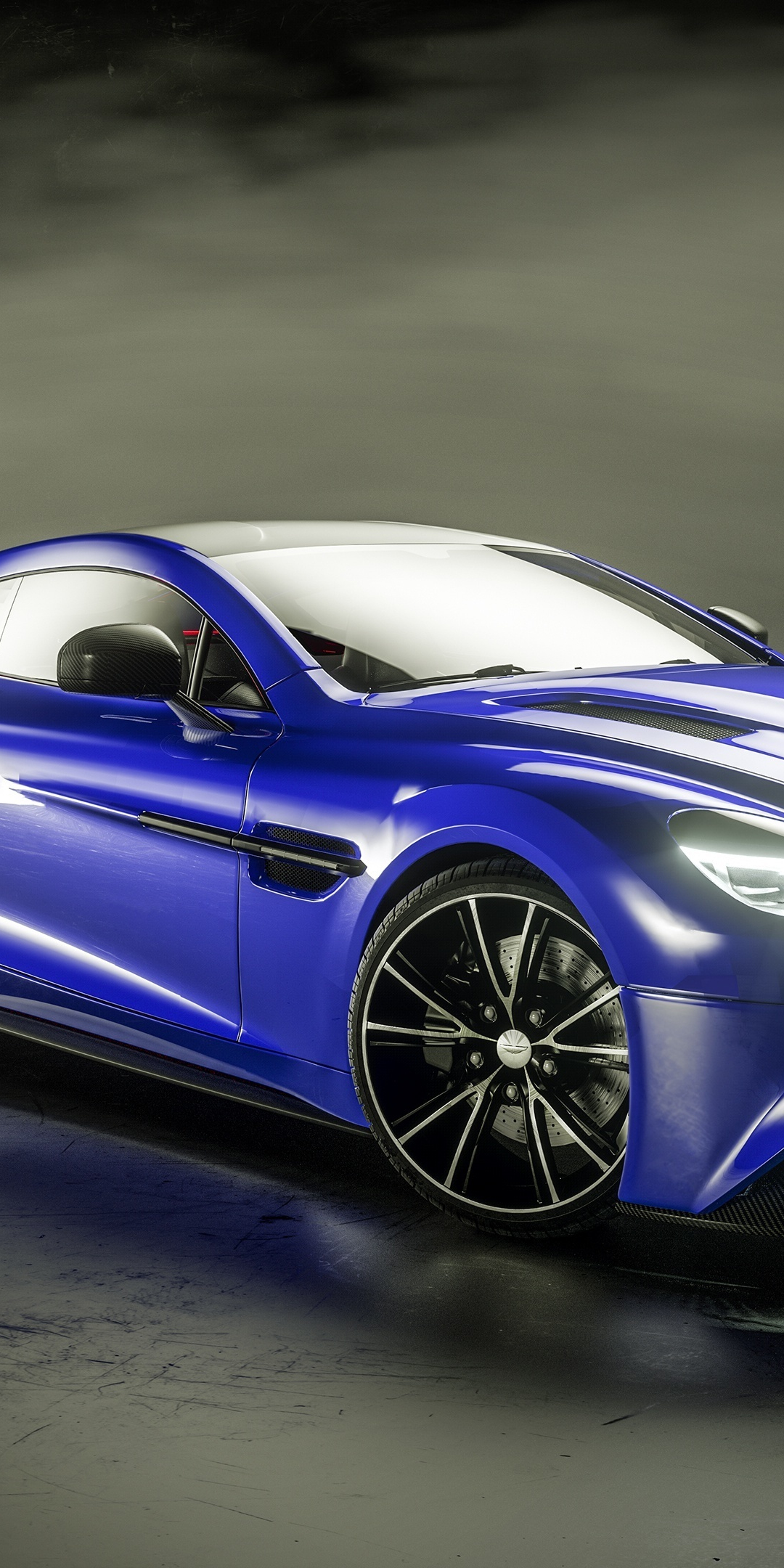 Blue, sports car, Aston Martin Vanquish, 1080x2160 wallpaper