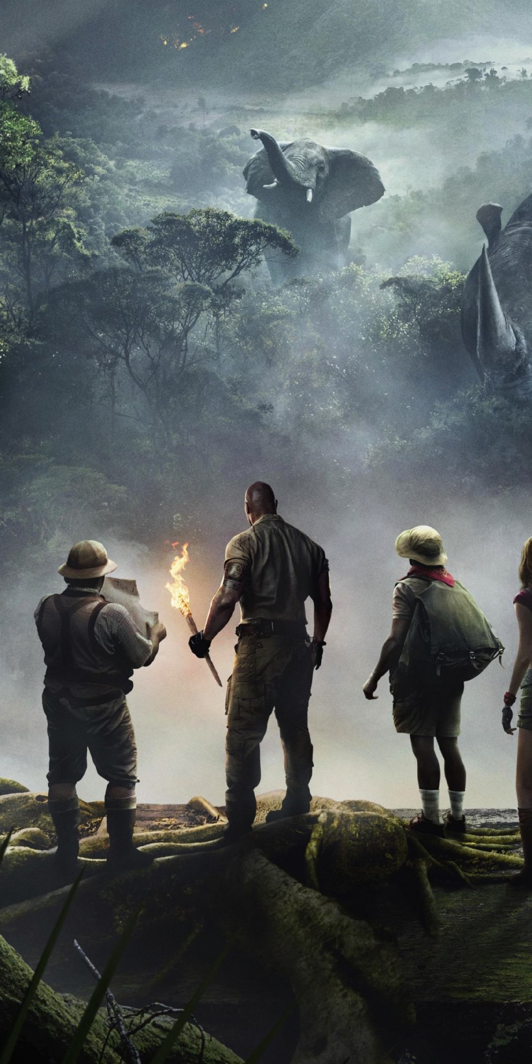 Cast, Jumanji: Welcome to the Jungle, 2018 movie, jungle, 1080x2160 wallpaper