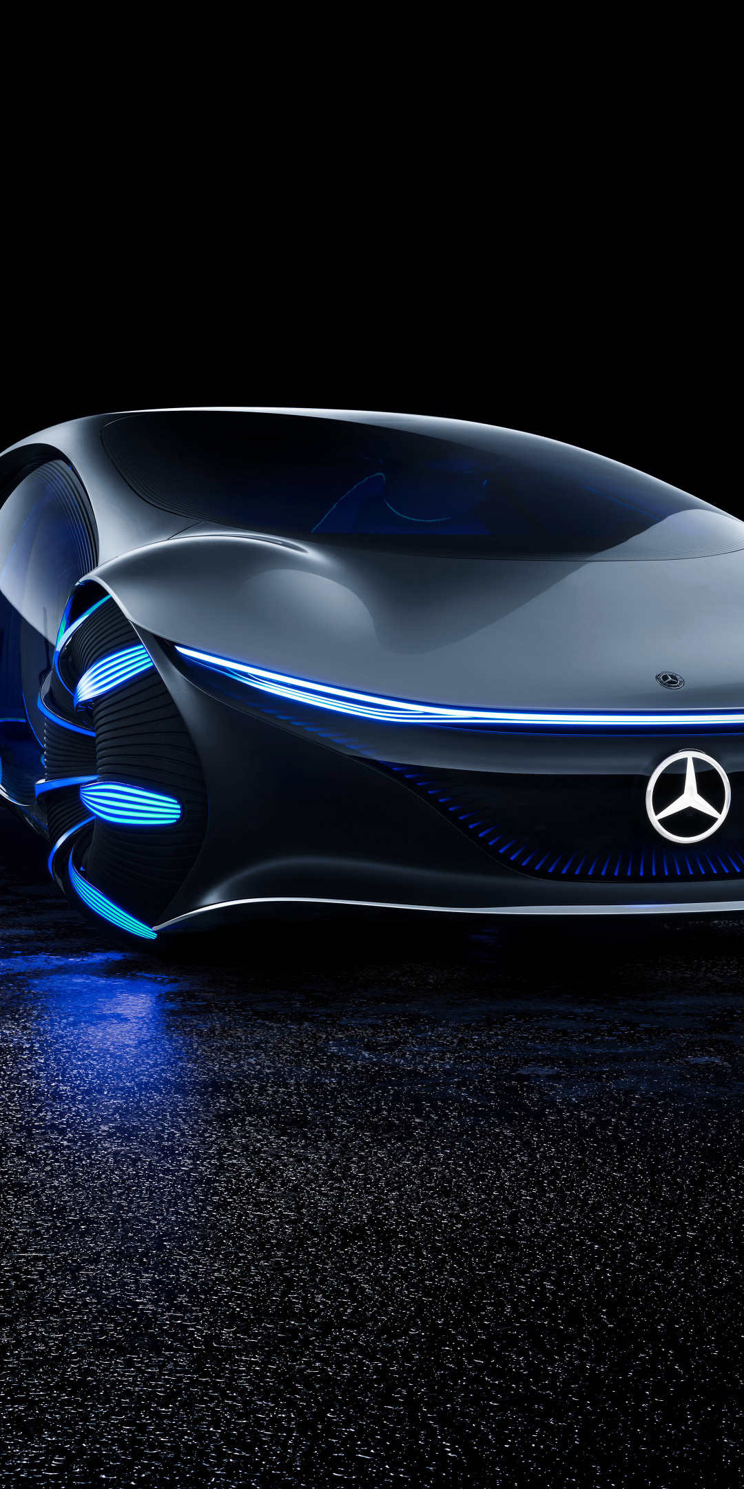 2020, blue glowing edge, Mercedes-Benz VISION AVTR, 1080x2160 wallpaper