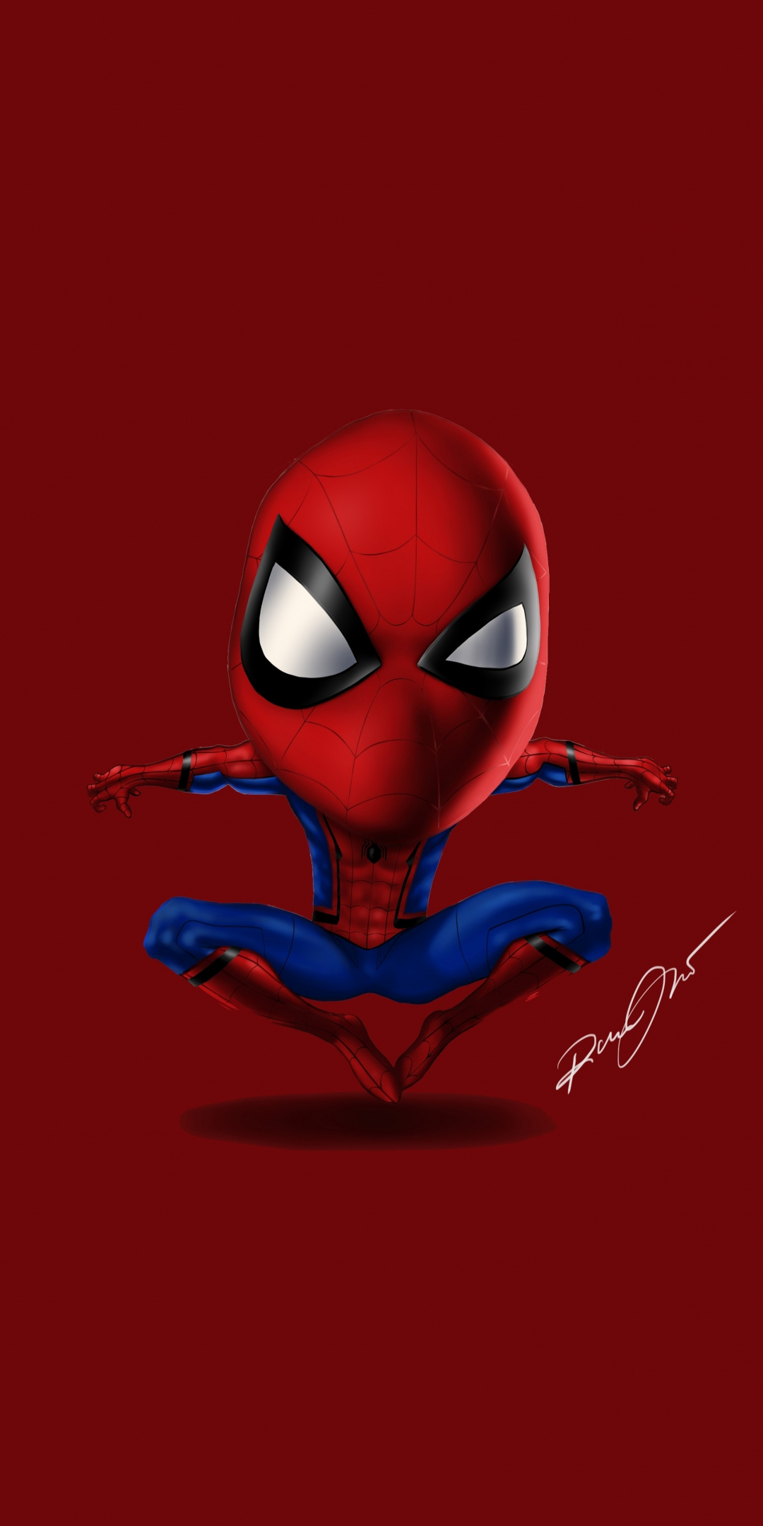 Spider-man, minimal, digital artwork, 1080x2160 wallpaper