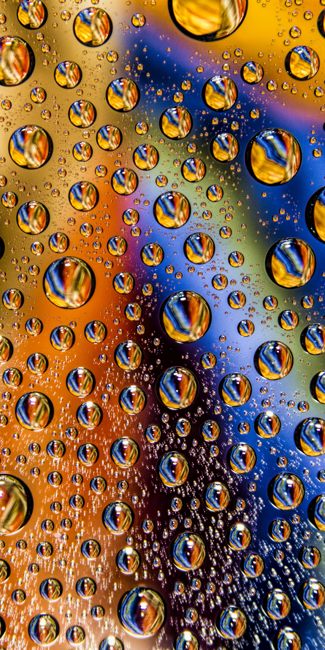 Drops, wet surface, colorful, 1080x2160 wallpaper
