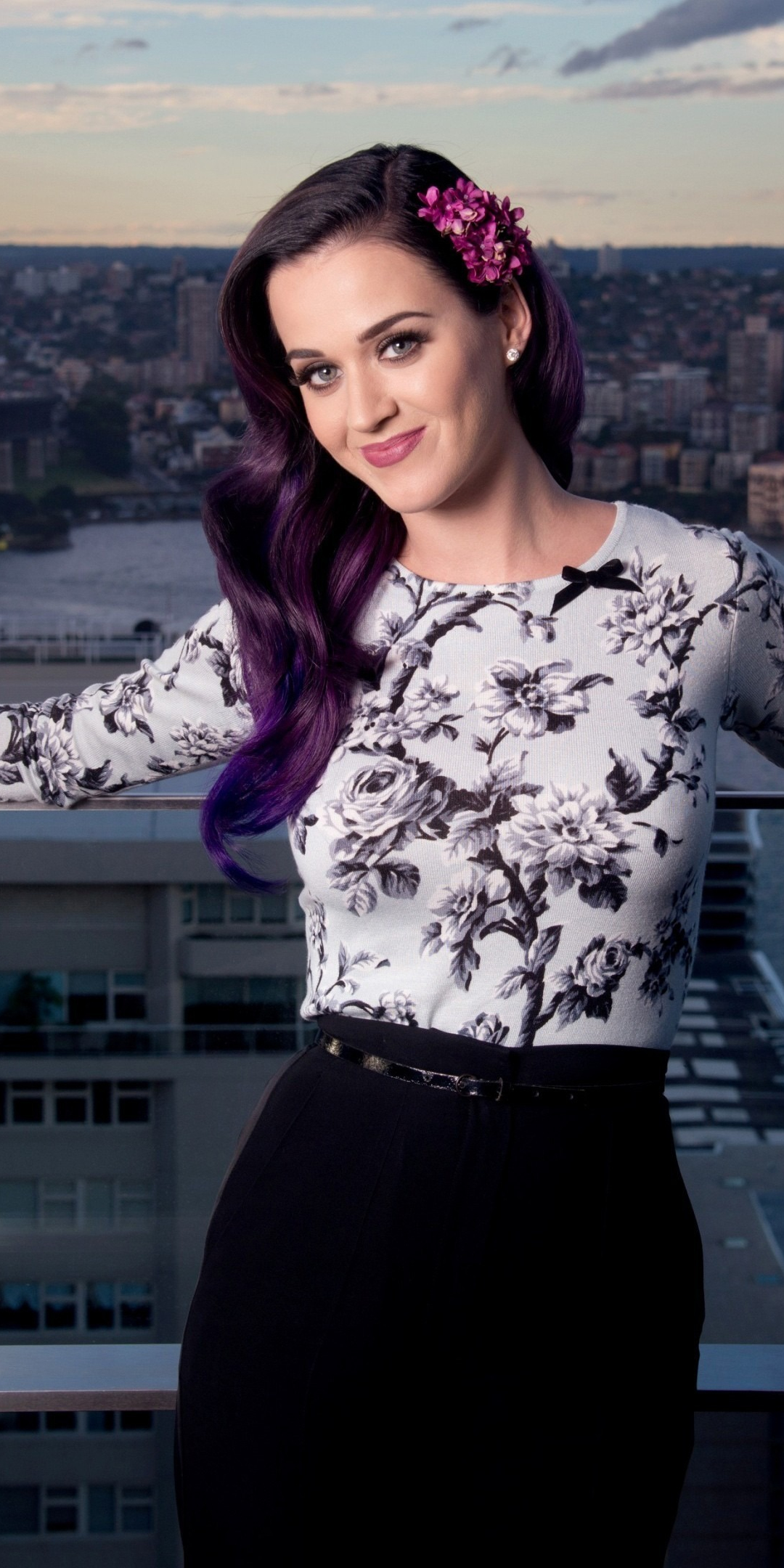 Colored hair, smile, katy perry, singer, 1080x2160 wallpaper