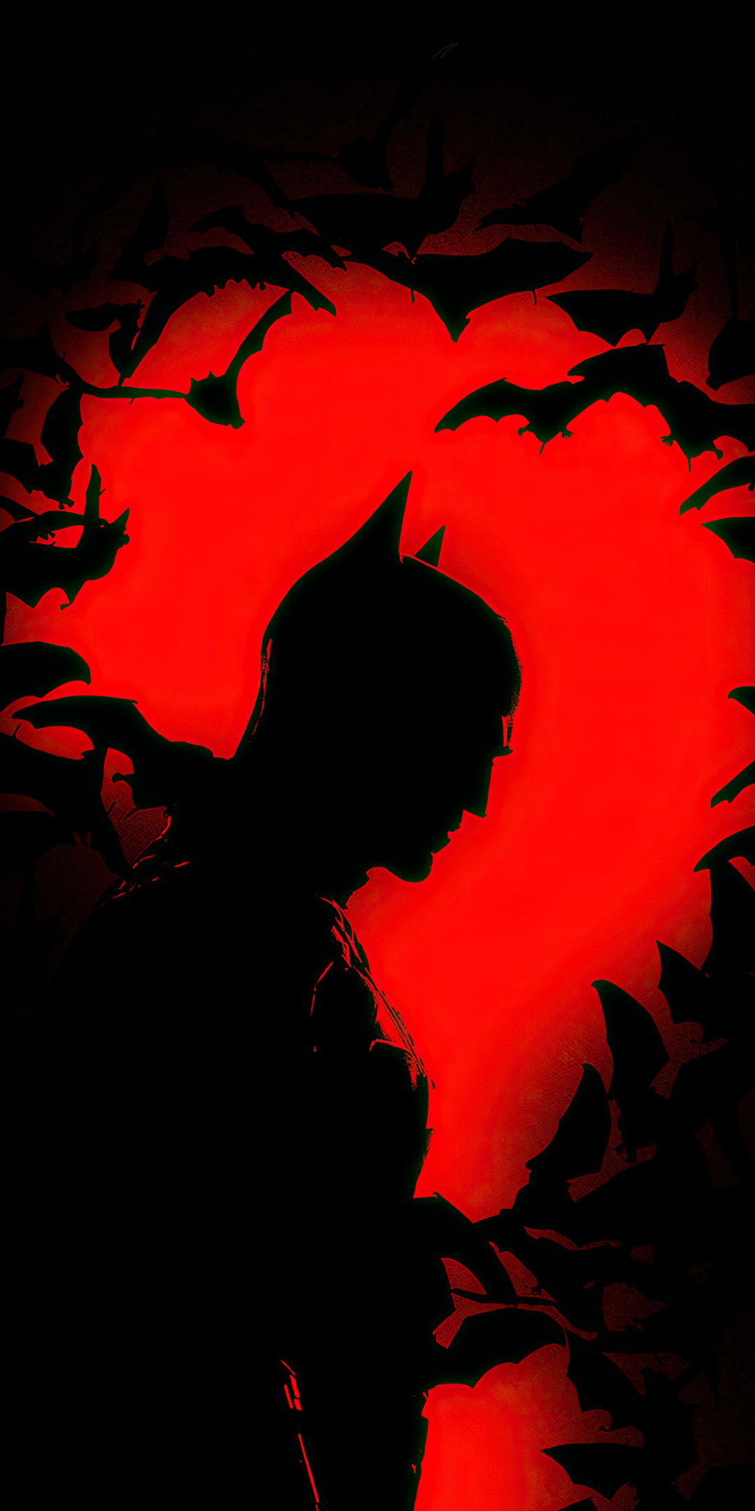 The Batman, dark, silhouette, movie poster, minimal, 1080x2160 wallpaper