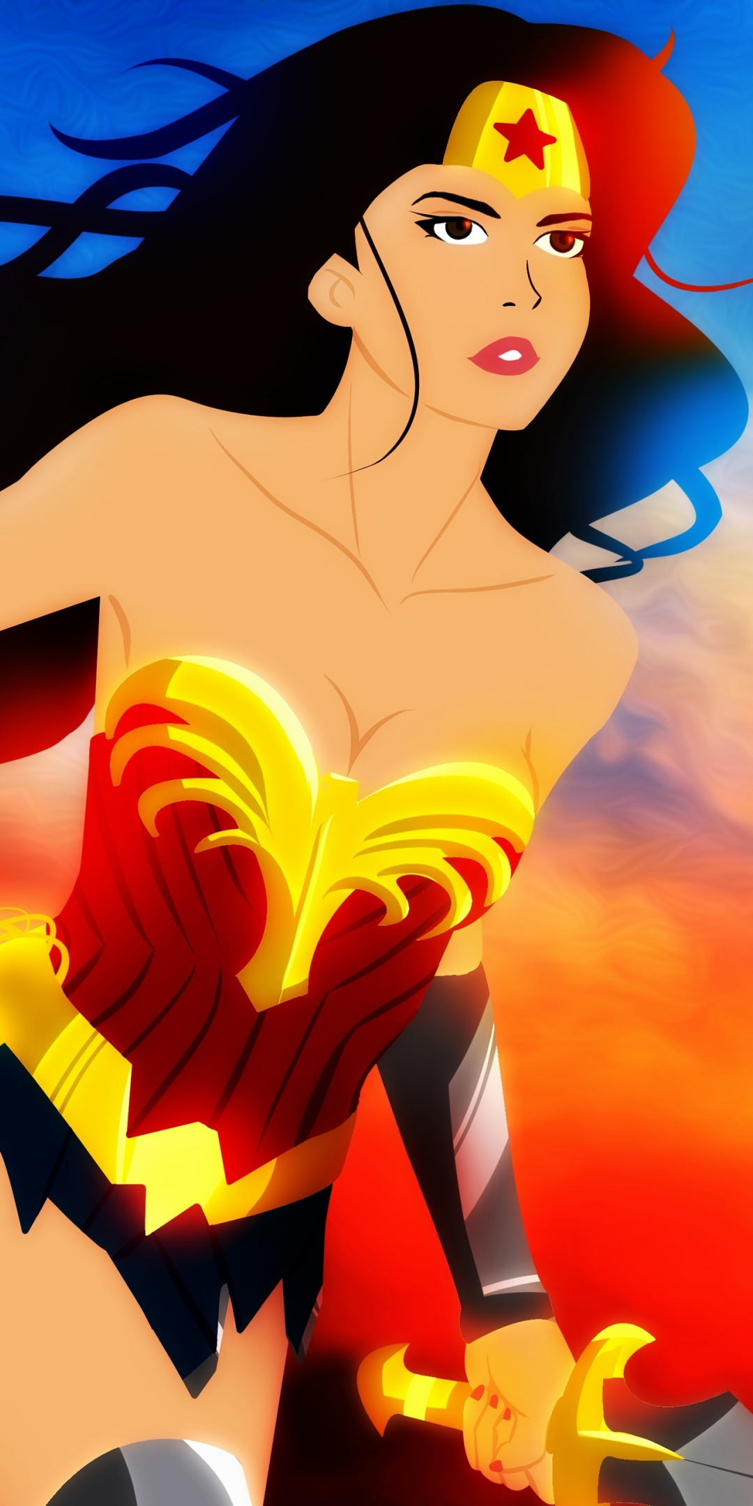 Superhero, Wonder Woman, artwork, 1080x2160 wallpaper