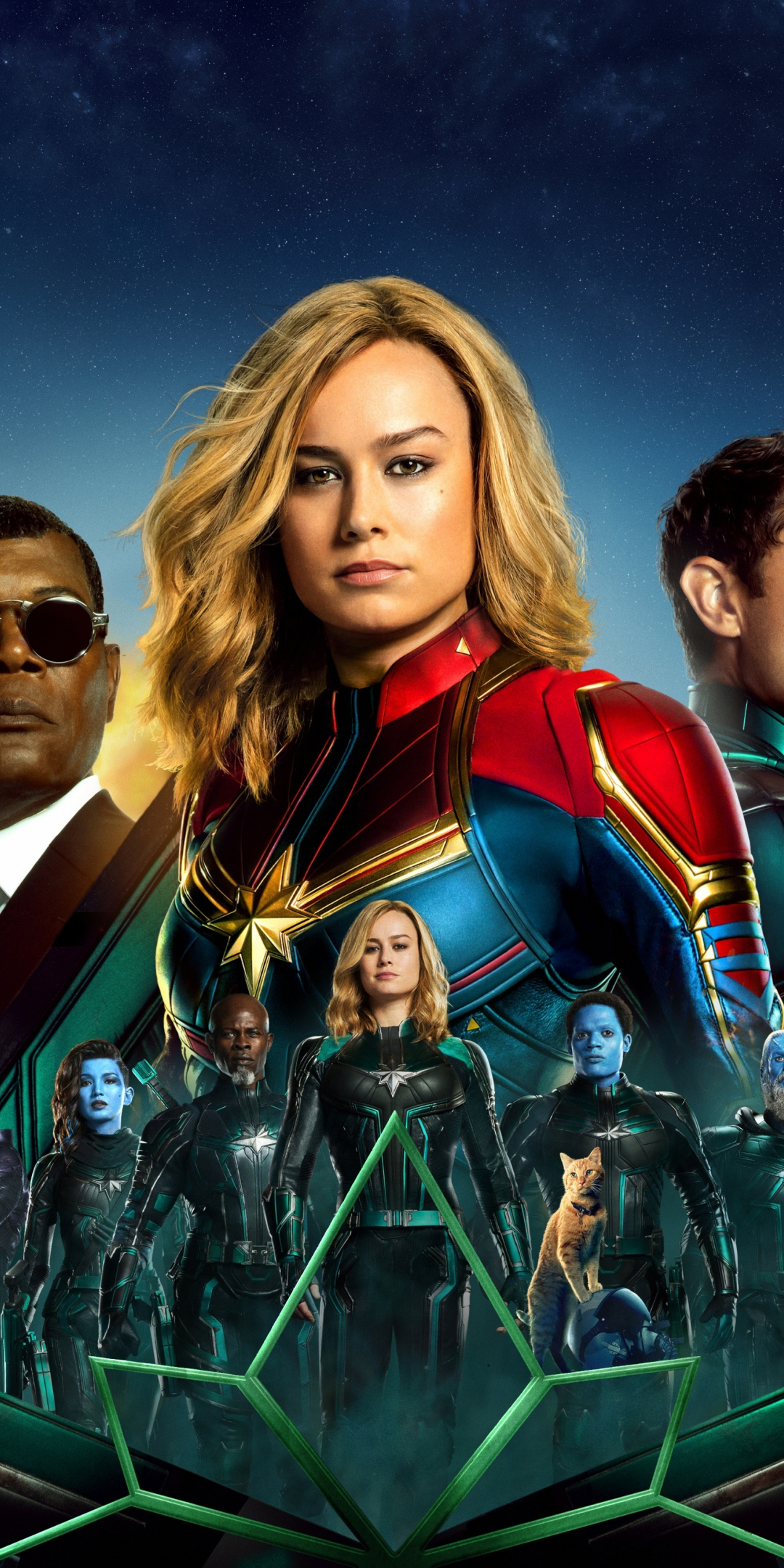 Captain Marvel, movie poster, 2019, 1080x2160 wallpaper