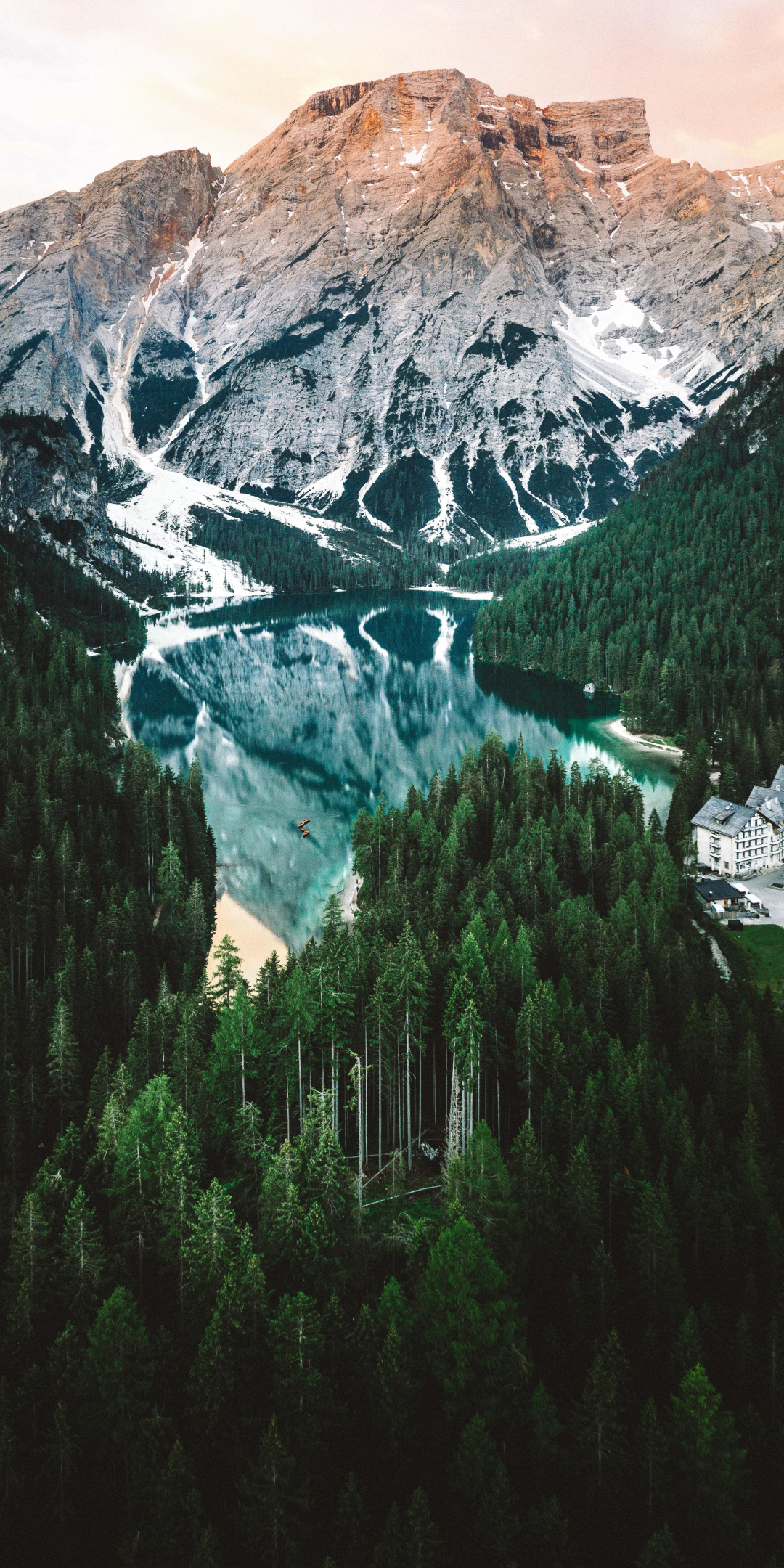 Lake, mountains, nature, trees, beautiful land, 1080x2160 wallpaper