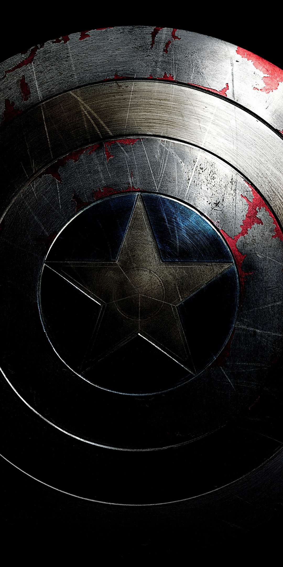 Captain America, shield, superhero, dark, 1080x2160 wallpaper