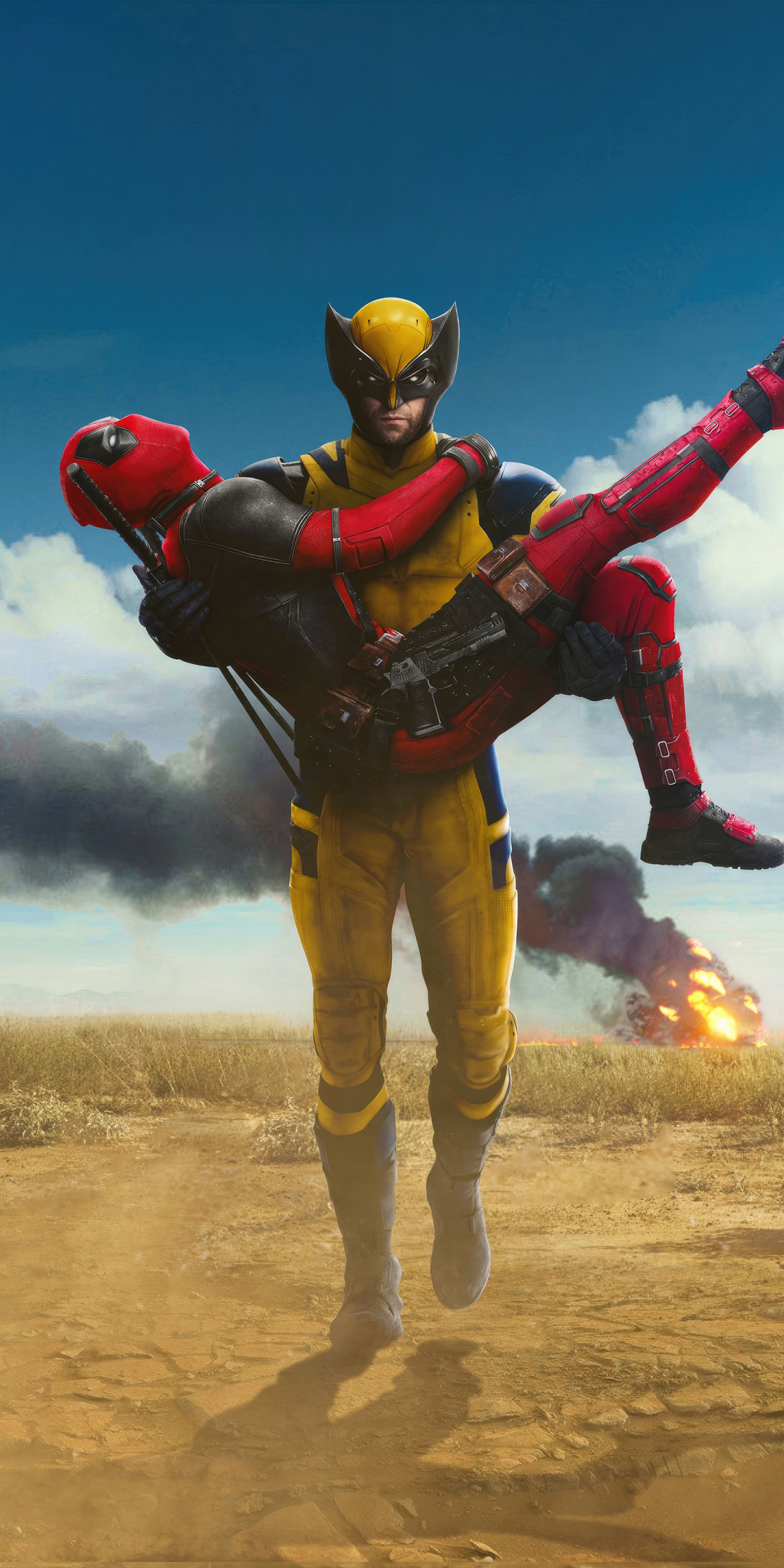 Brotherhood of heroes, deadpool and Wolverine, movie, 2023, 1080x2160 wallpaper