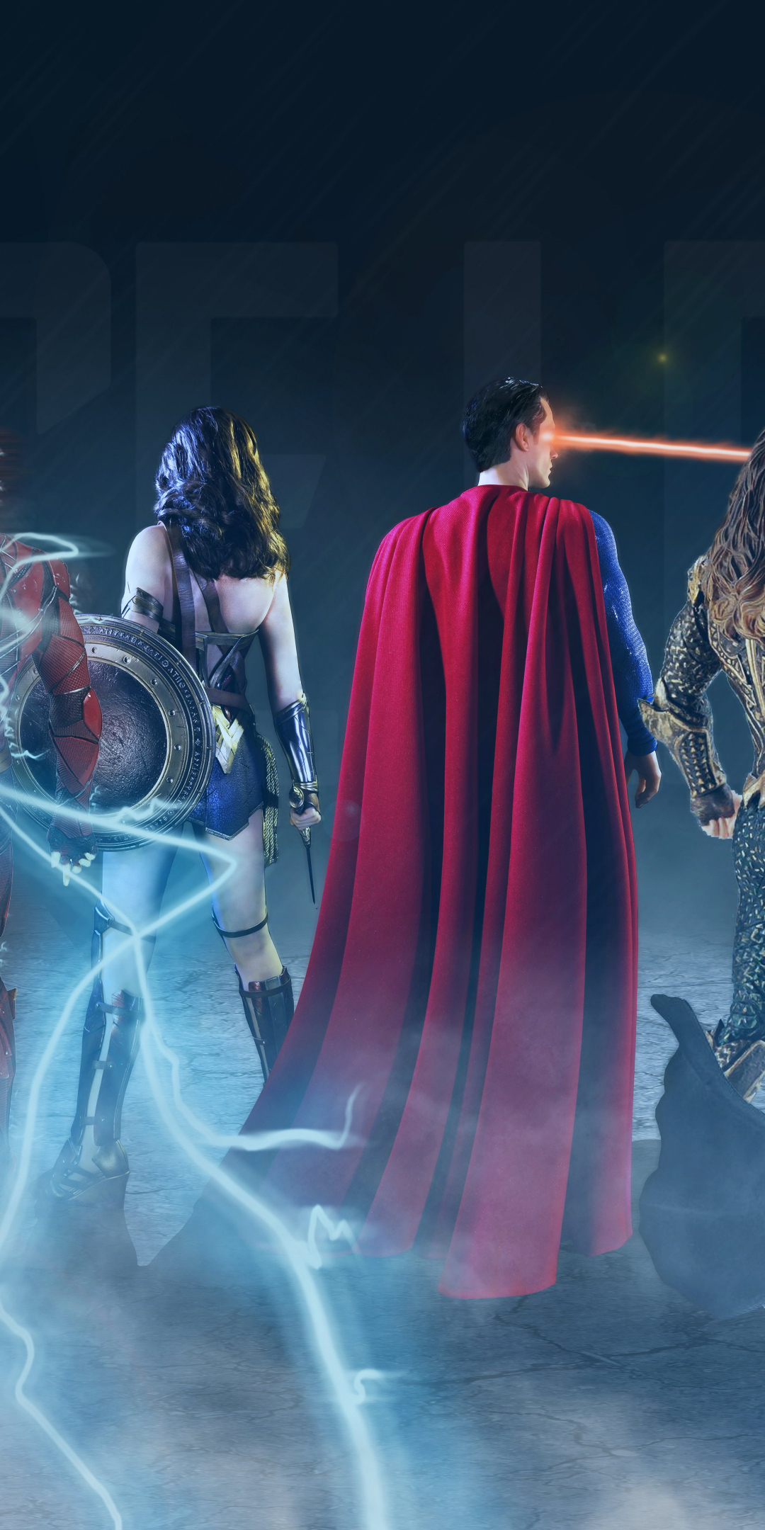 Justice league, all superheroes, artwork, 1080x2160 wallpaper