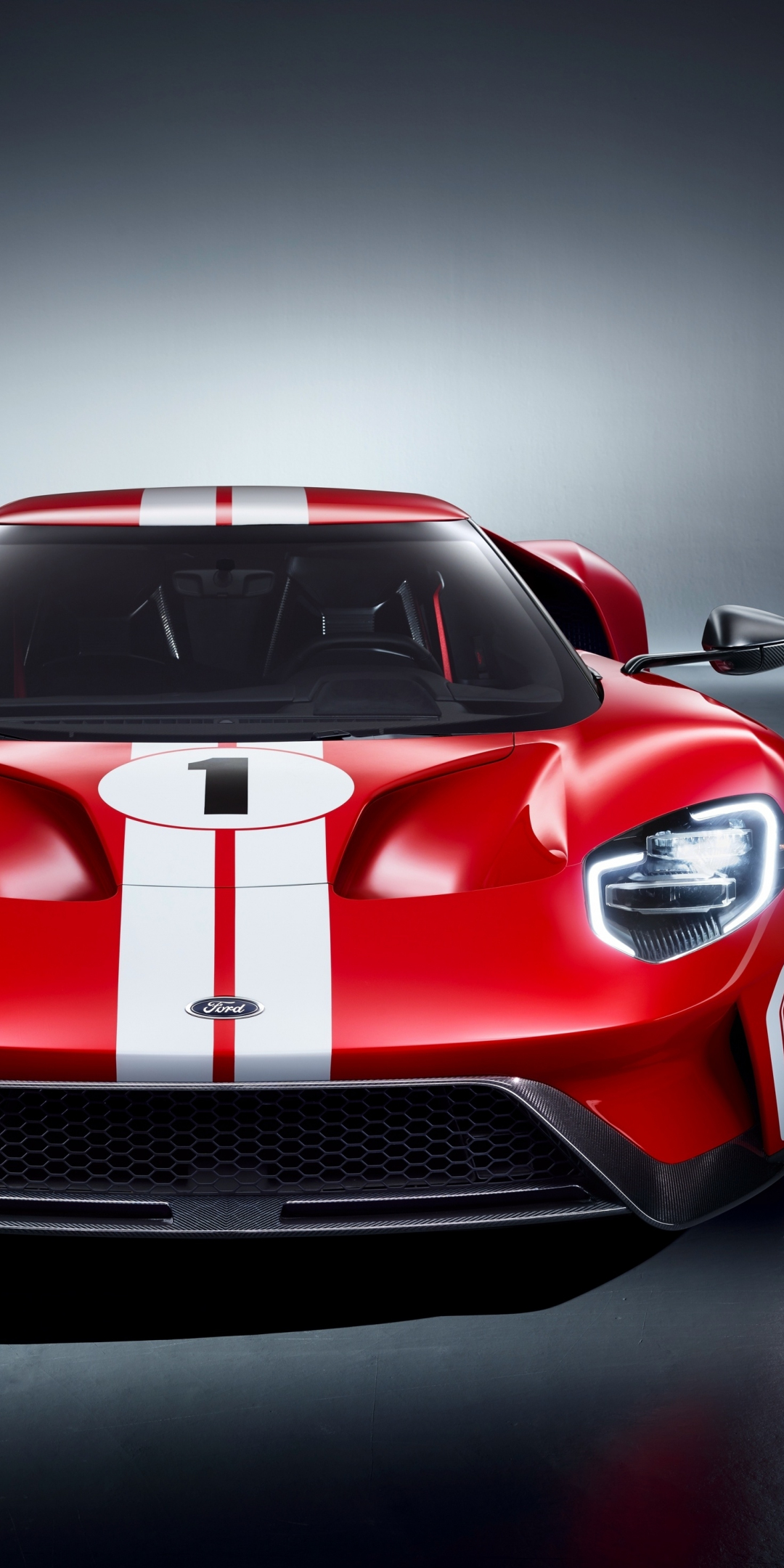 Red Ford GT, supercar, 1080x2160 wallpaper