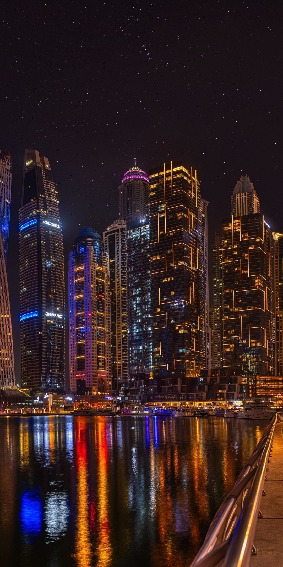 City, buildings, glowing buildings, lights, night, skyscrapers, 1080x2160 wallpaper