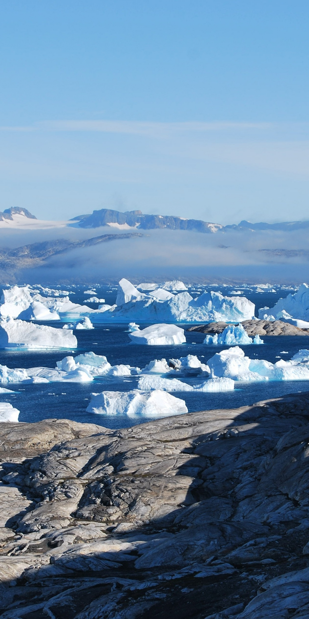 Icebergs, small, coast, sea, nature, 1080x2160 wallpaper
