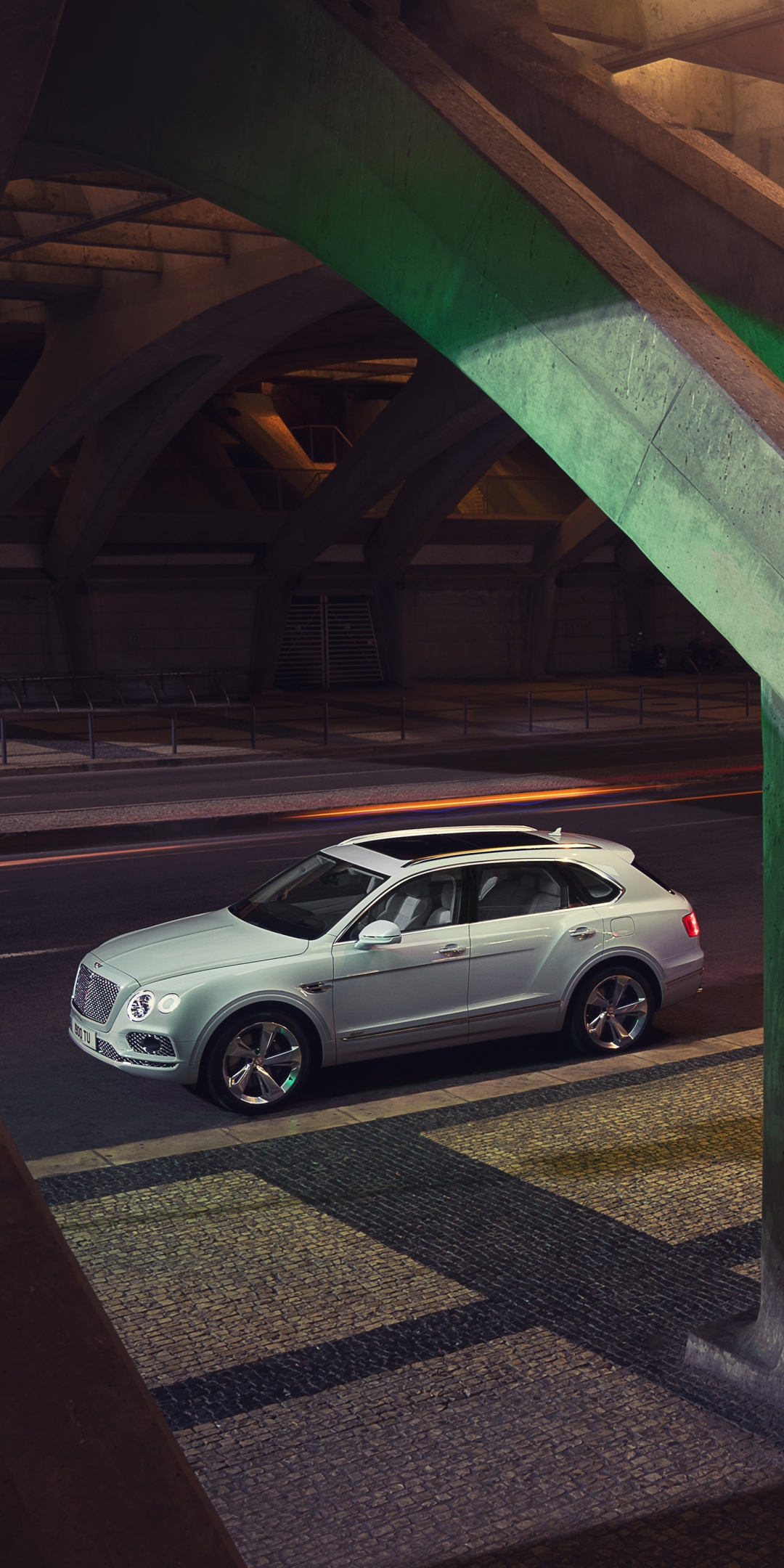 SUV, Bentley Bentayga, white, 1080x2160 wallpaper