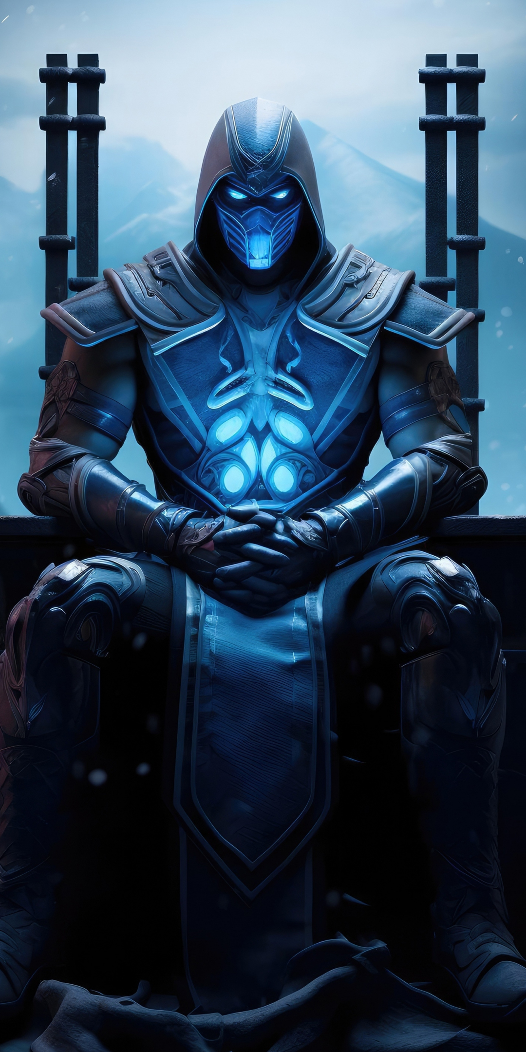 Ice Master Sub-Zero, king of ice world, game, 1080x2160 wallpaper