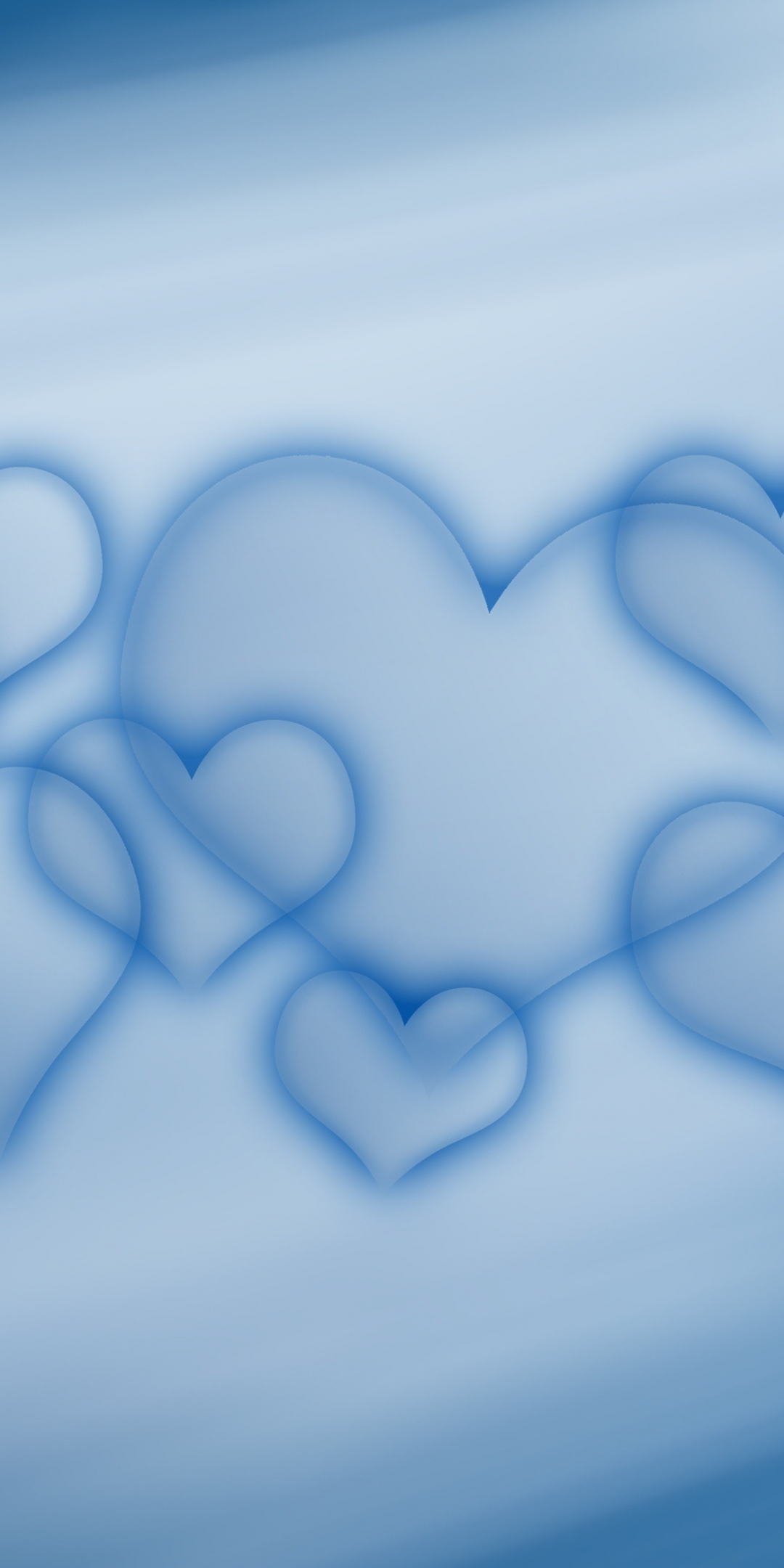 Blue, gradient, heart, abstract, 1080x2160 wallpaper