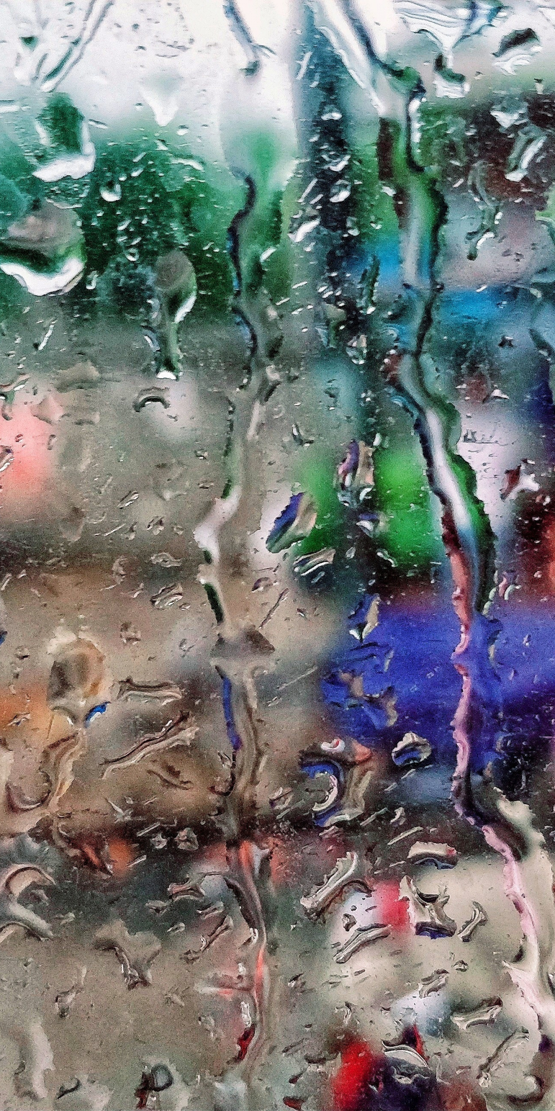 Car glass, drops, surface, 1080x2160 wallpaper