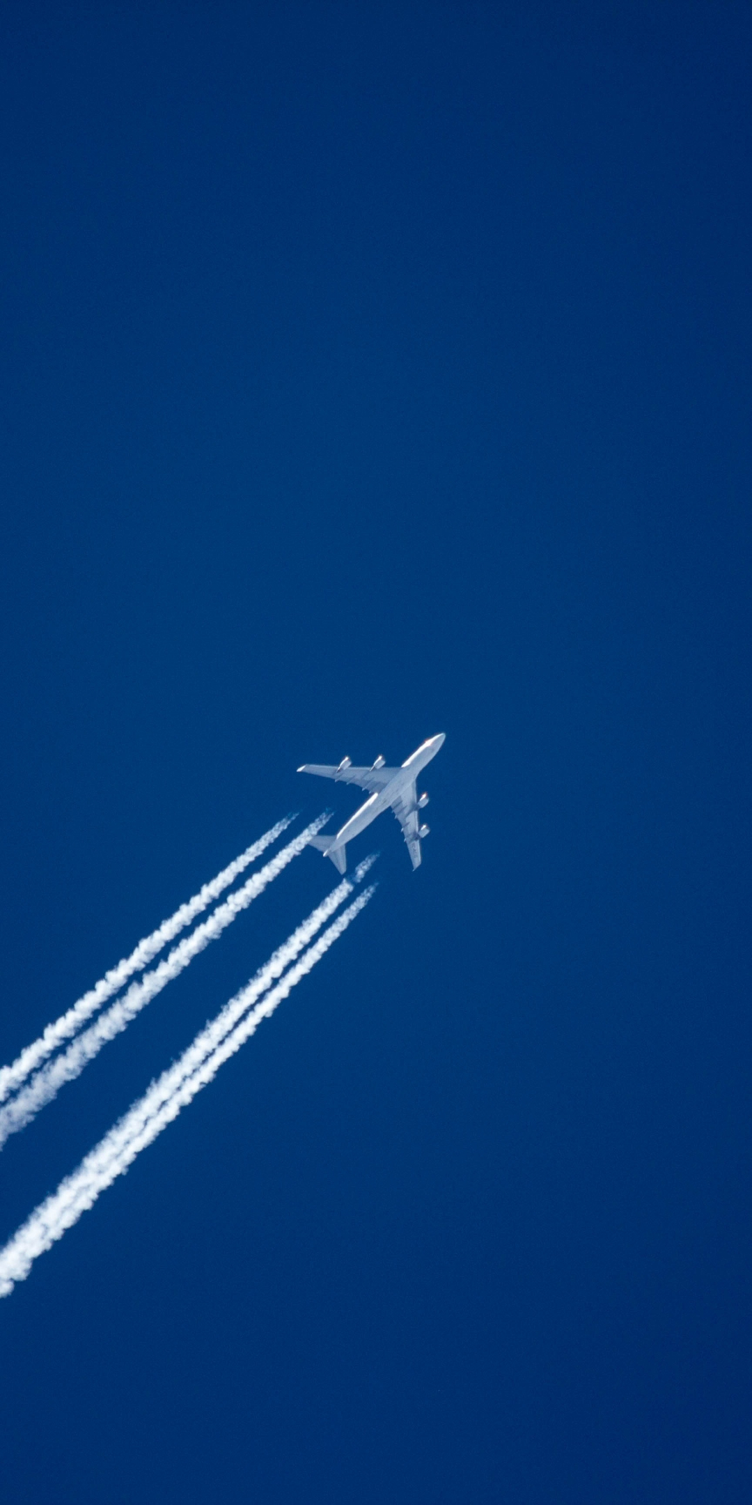 Aircraft, sky, smoke trails, minimal, 1080x2160 wallpaper