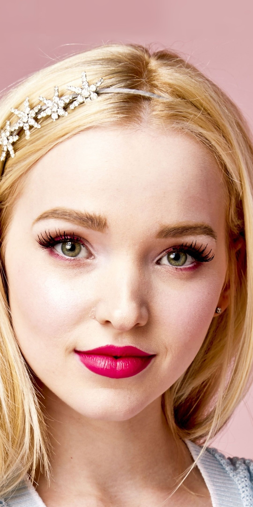 Pink lips, gorgeous, Dove Cameron, 1080x2160 wallpaper