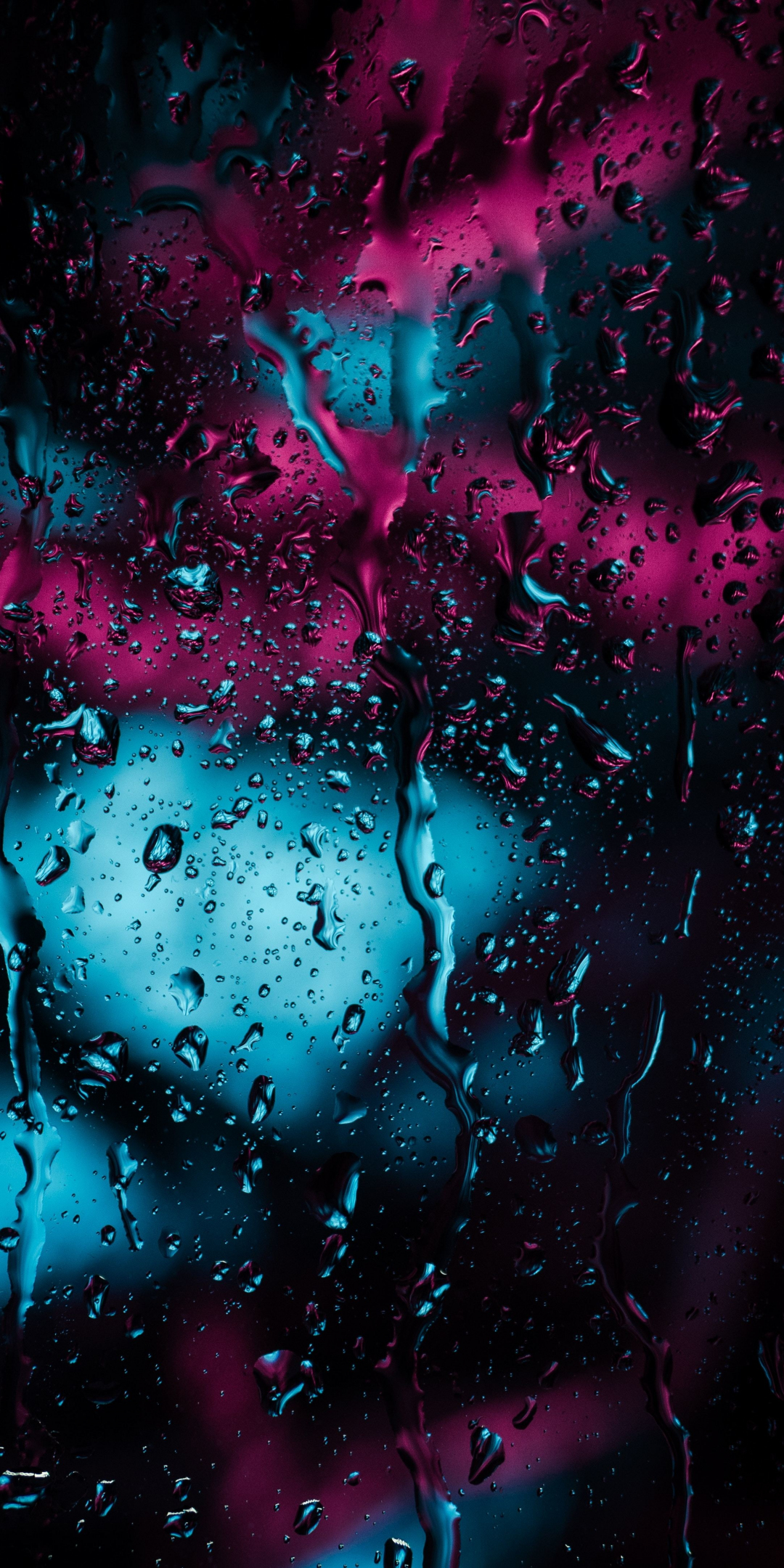 Water drops, surface, dark, 1080x2160 wallpaper