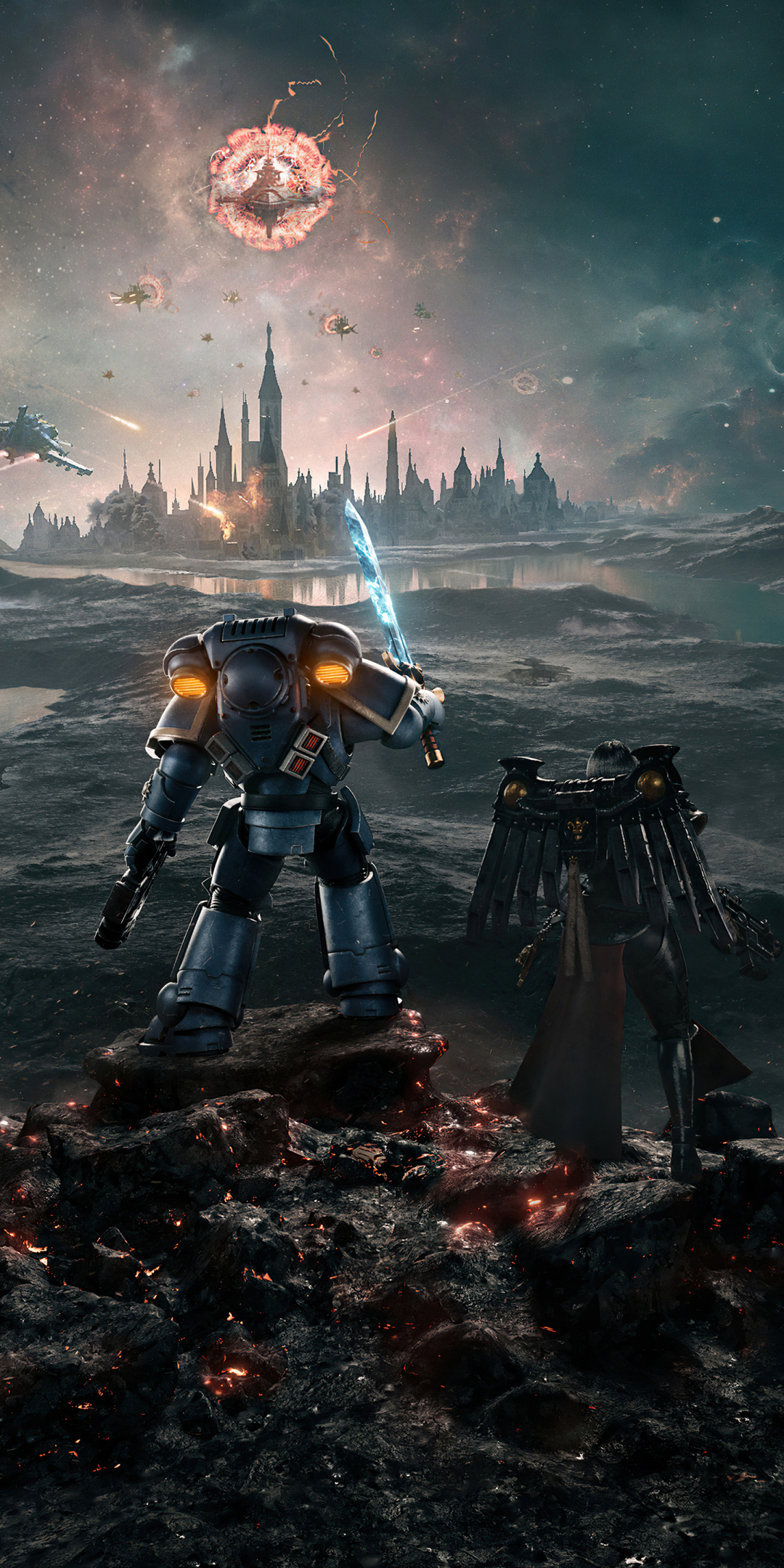 Warhammer 40,000, video game, attack on castle, game, 1080x2160 wallpaper