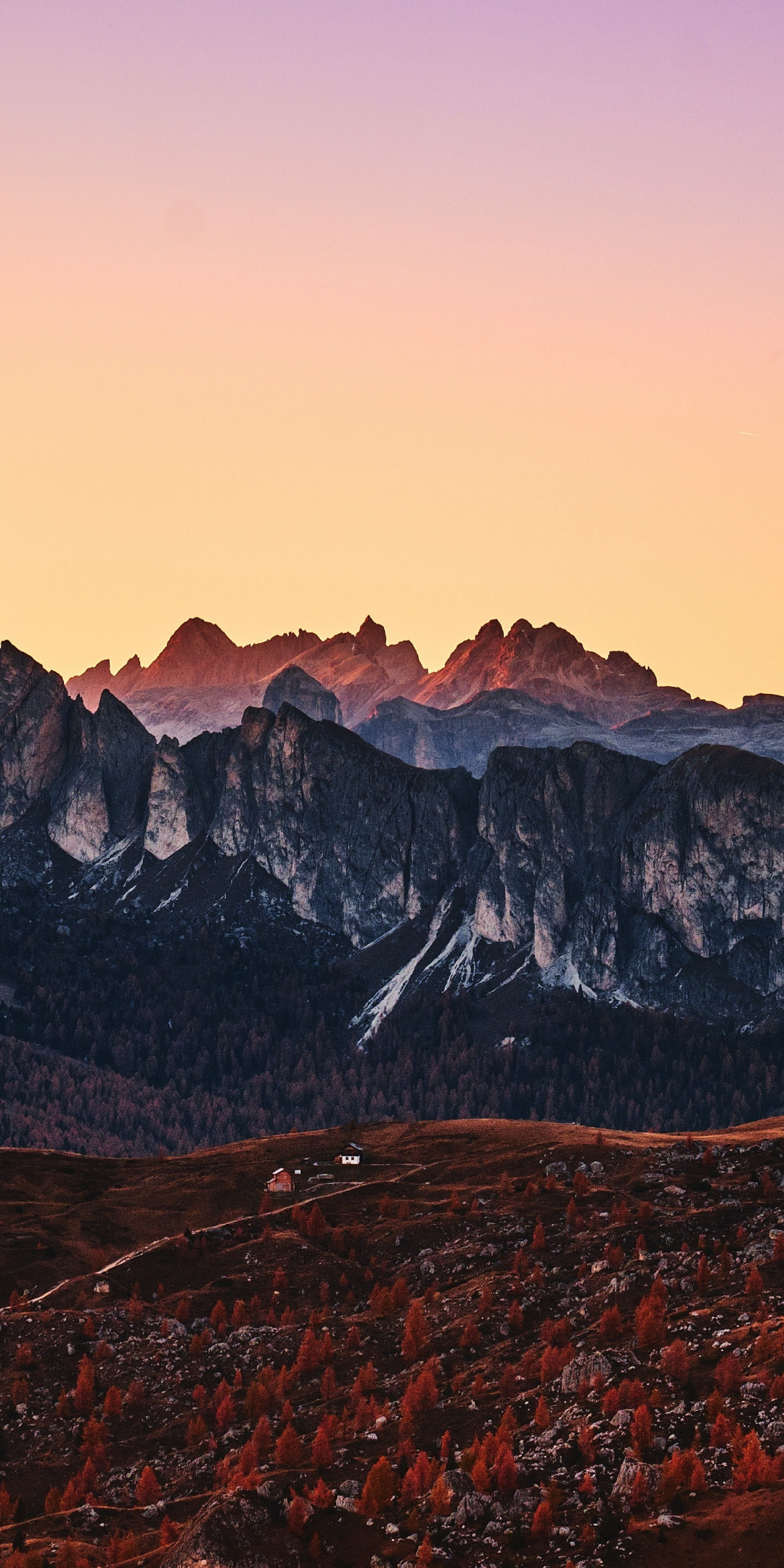 Giau pass, mountains, Italy, alps, clean skyline, 1080x2160 wallpaper