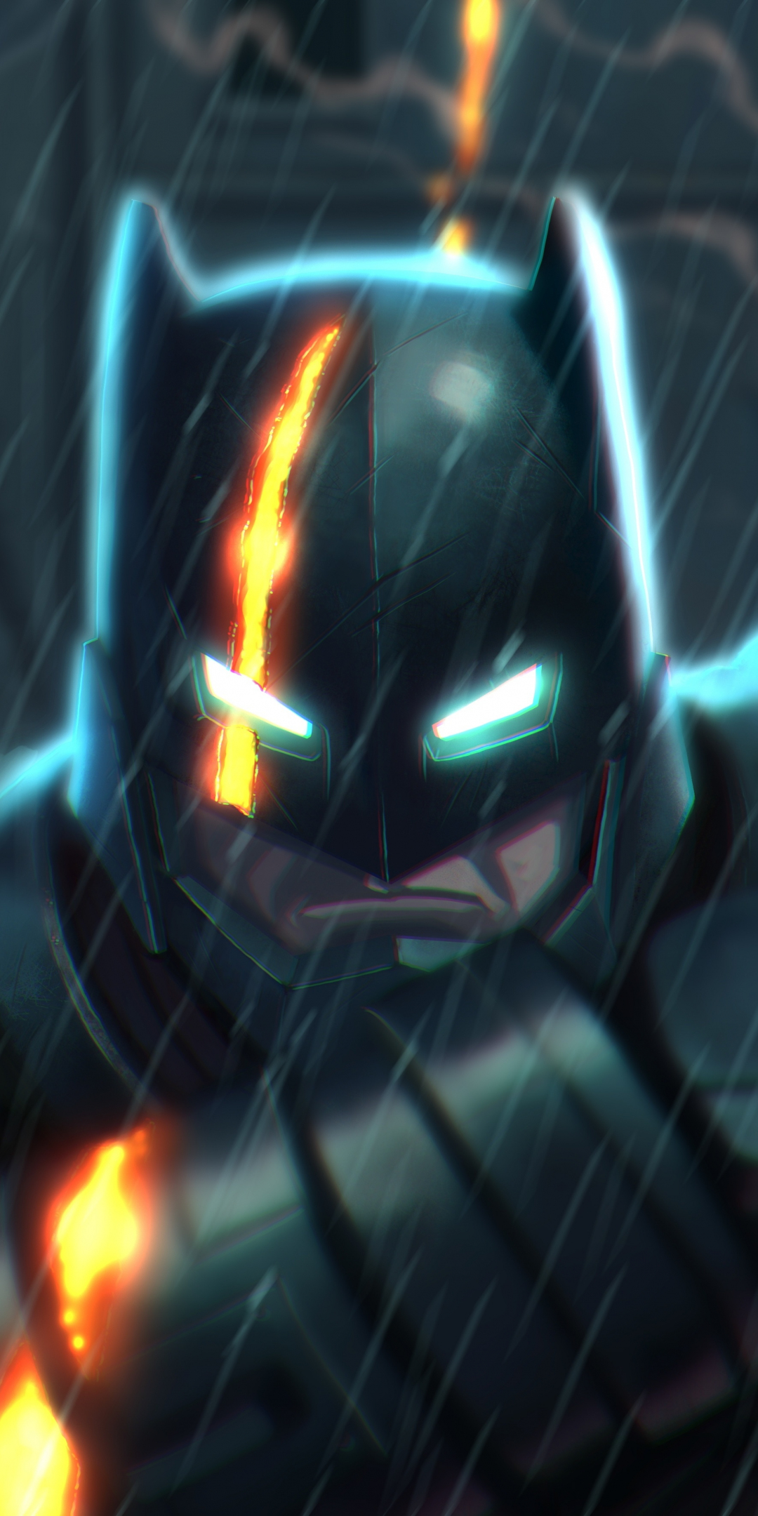 Batman, iron-suit, fan art, 1080x2160 wallpaper