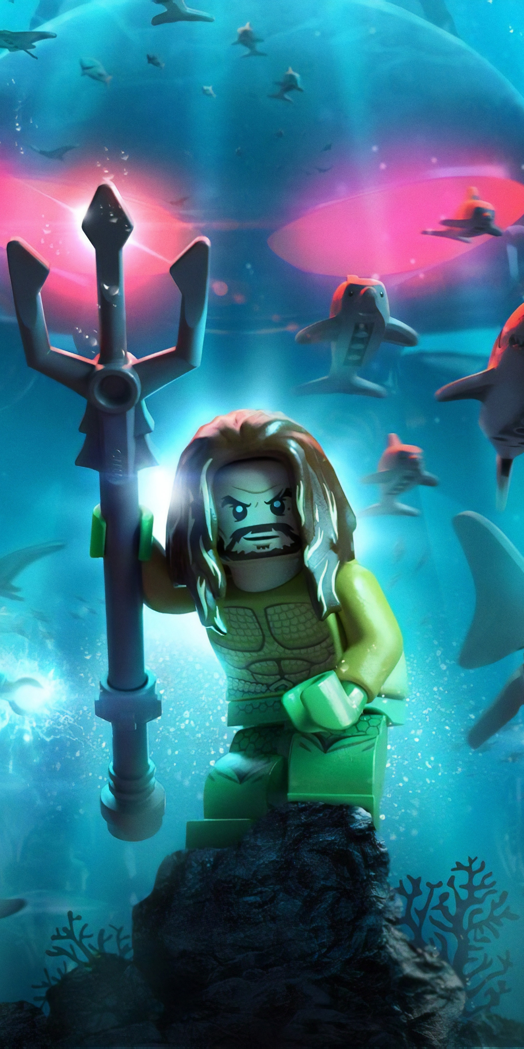 Lego, Aquaman, poster, movie, 2018, 1080x2160 wallpaper