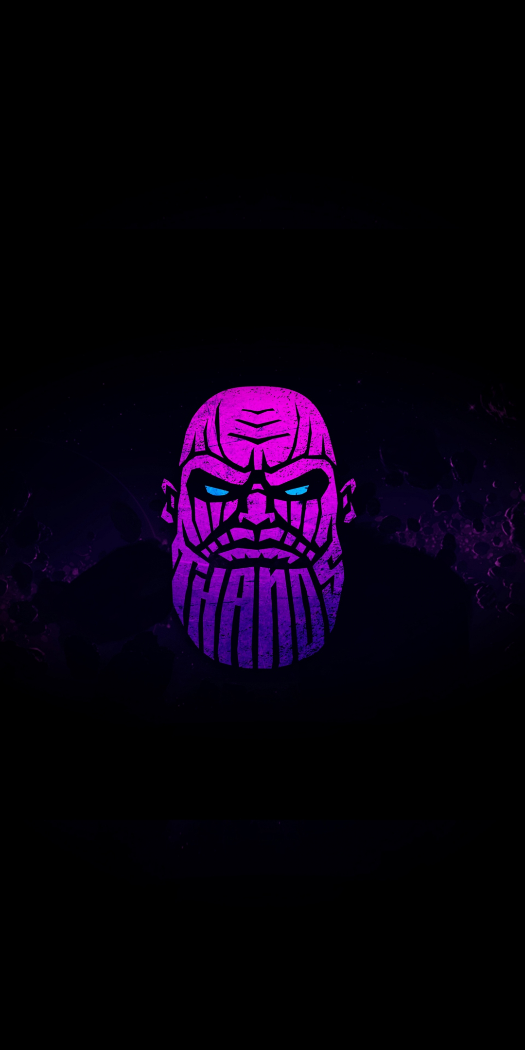 Thanos, purple face, minimal, art, 1080x2160 wallpaper