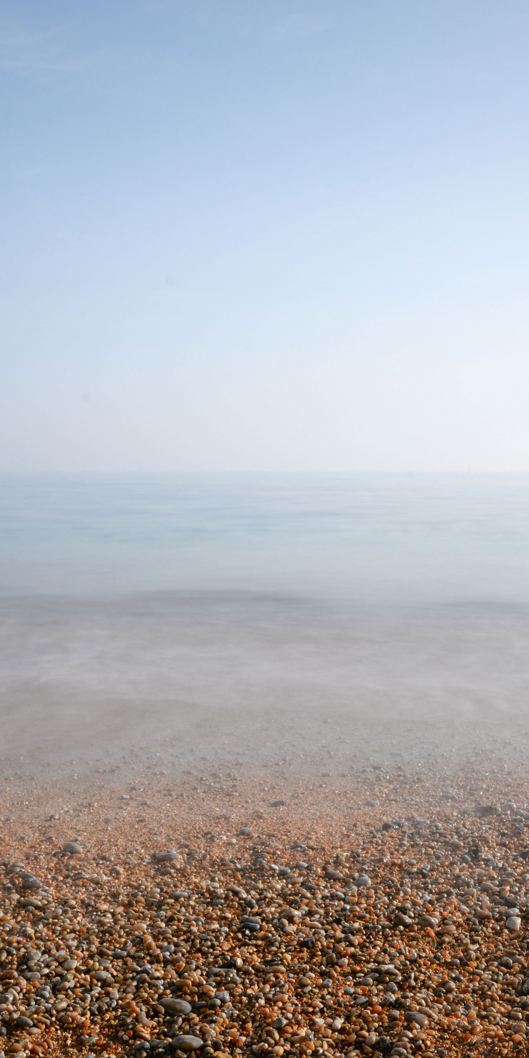 Sea, beach, mist, fog, 1080x2160 wallpaper