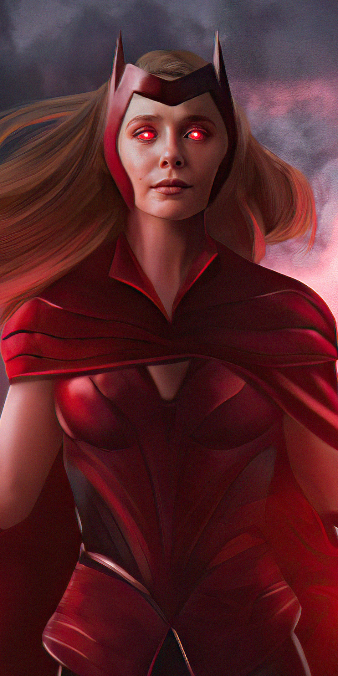 The Scarlet Witch, wanda vision, 2021, fan art, 1080x2160 wallpaper